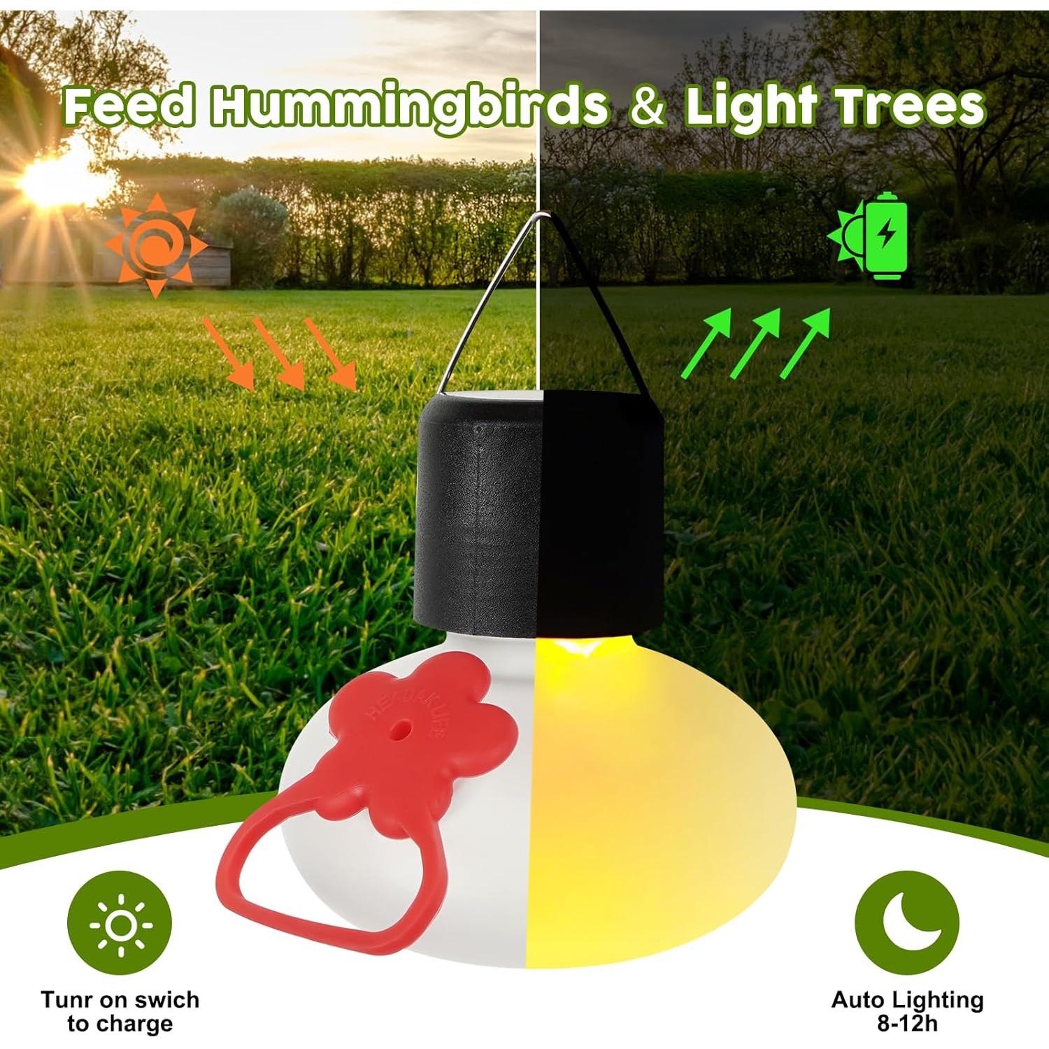 Juego de 6 Alimentadores de Colibrí Solar HEADAK LIFE - Vidrio