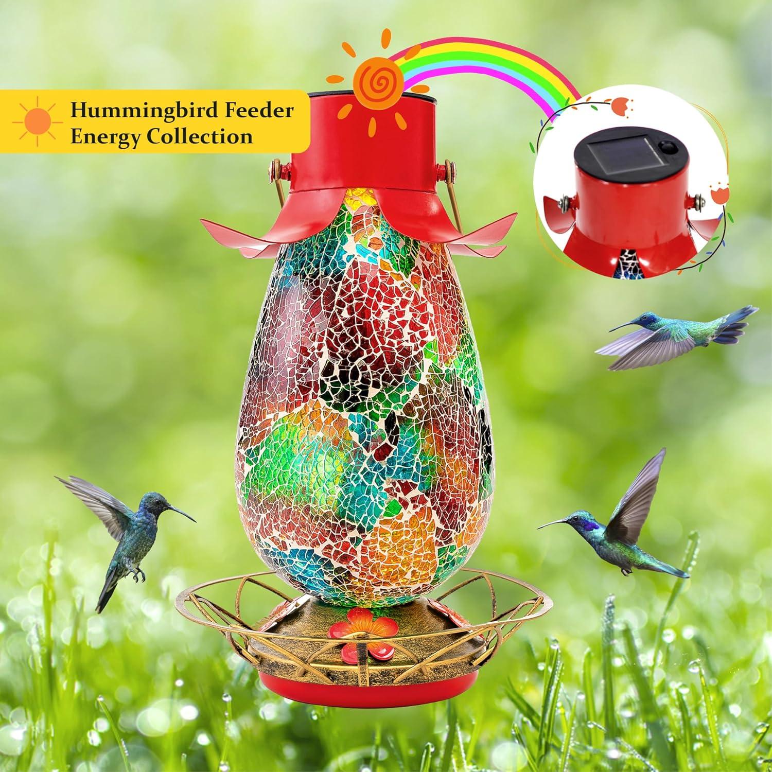 Alimentador Solar para Colibrí MKLZ, Botella de Vidrio 1.18L