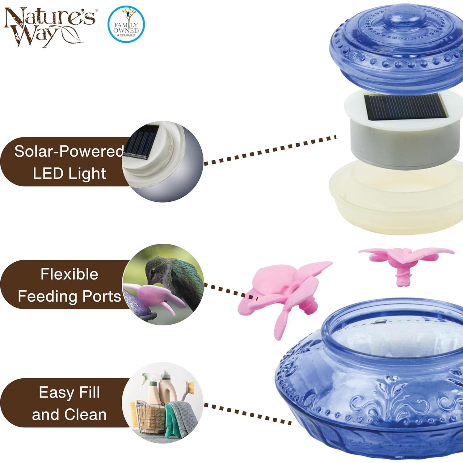 Alimentador de Colibríes Nature's Way ANTHF2-I Iluminado 414ml