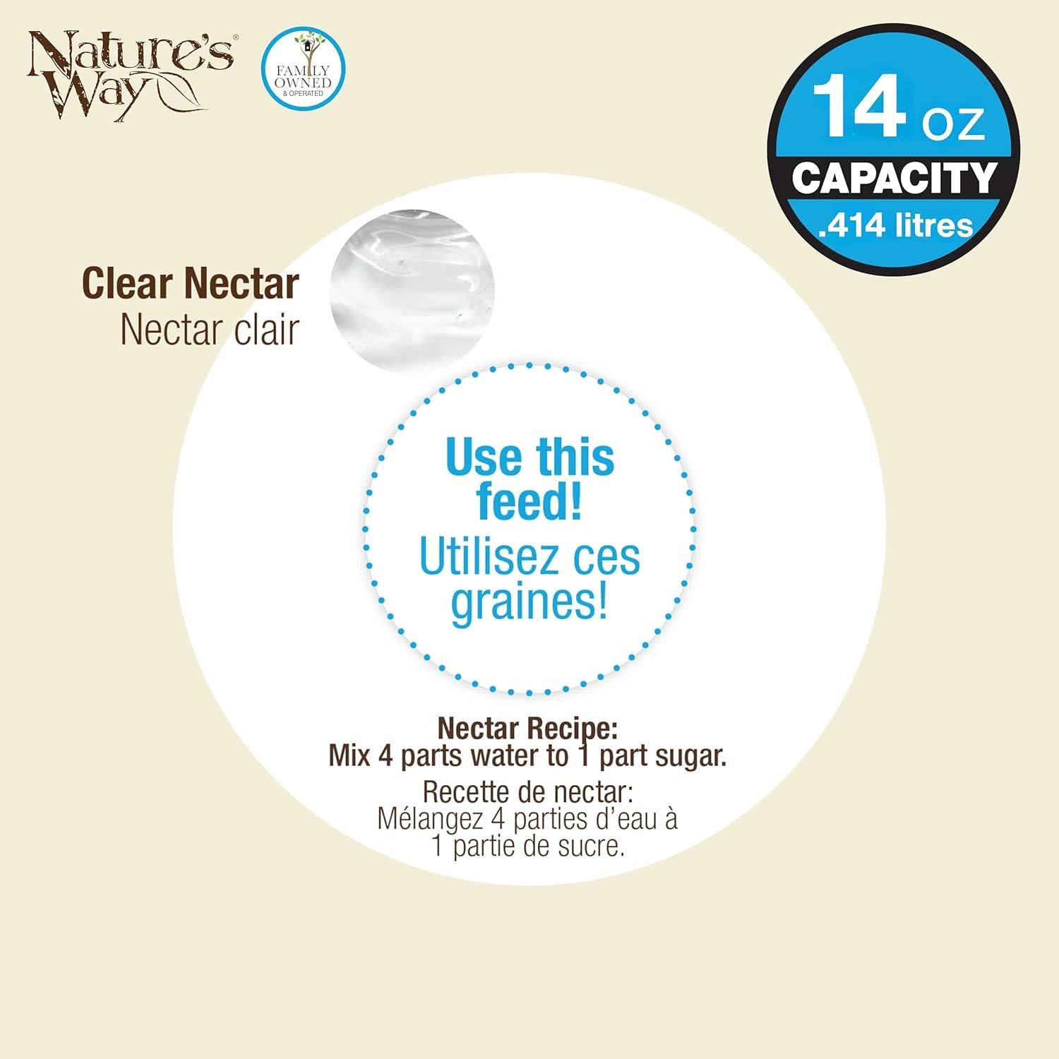 Alimentador de Colibríes de Vidrio Antiguo Nature's Way ANTHF1 414ml