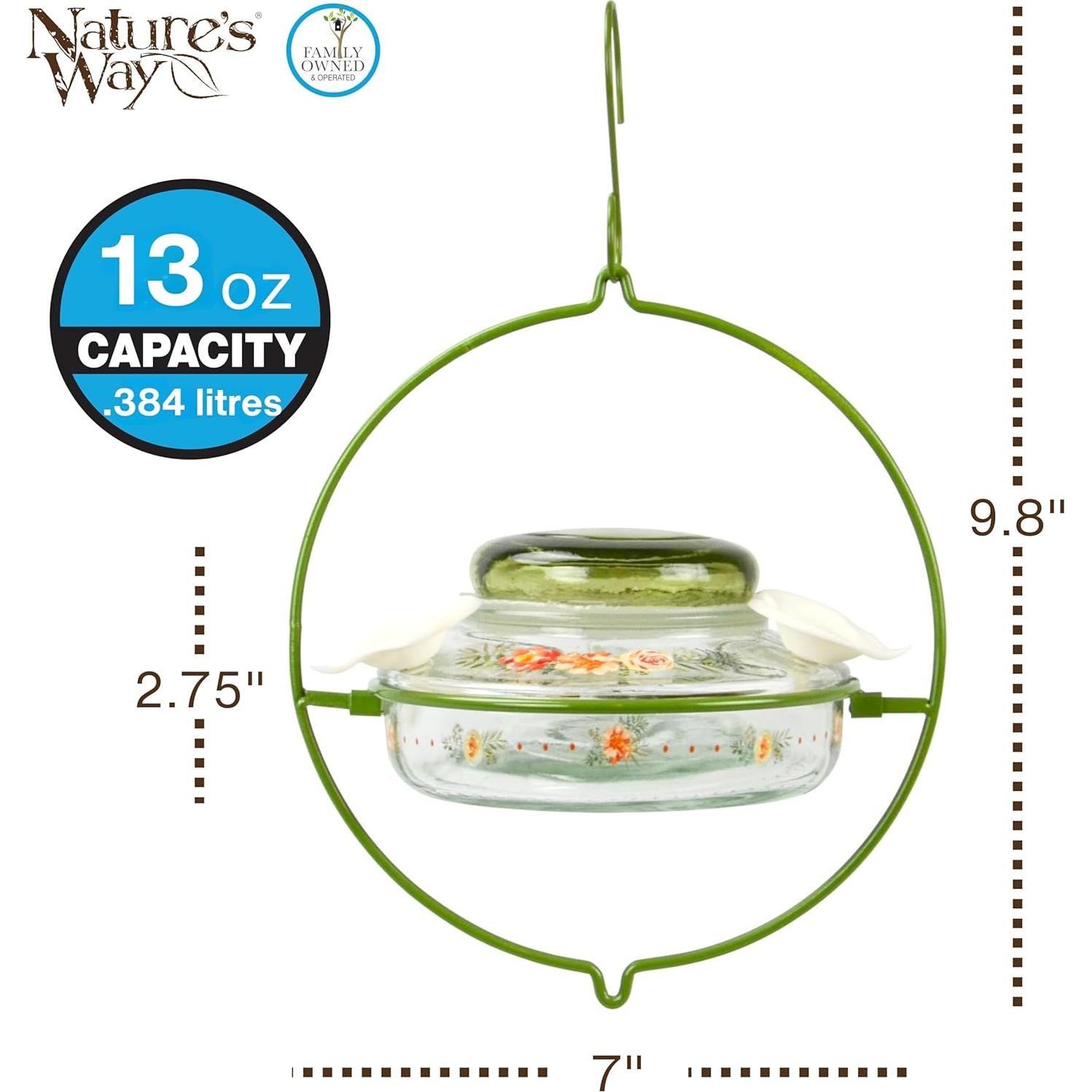 Alimentador de colibríes de vidrio Nature's Way Ramo de Gardenia