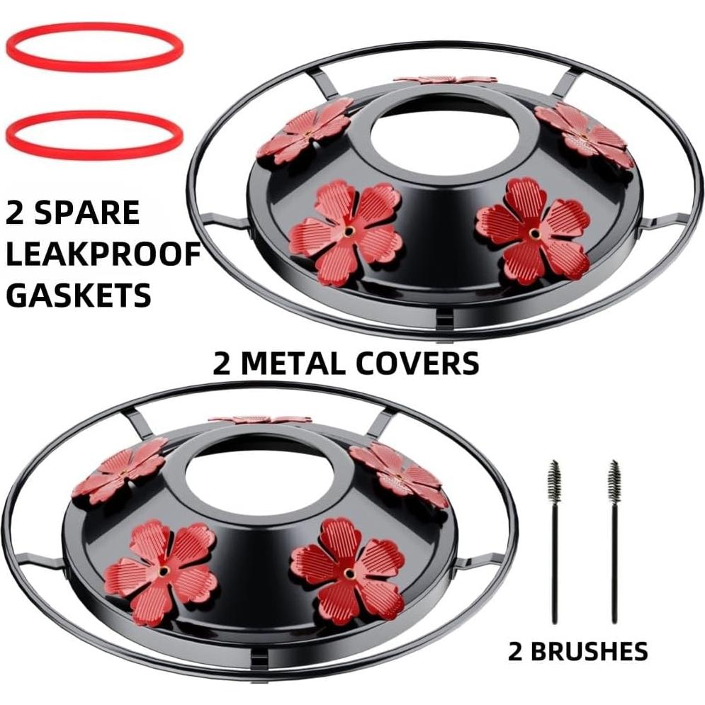 Paquete de 2 Cubiertas de Metal WOSIBO para Alimentador de Colibrí