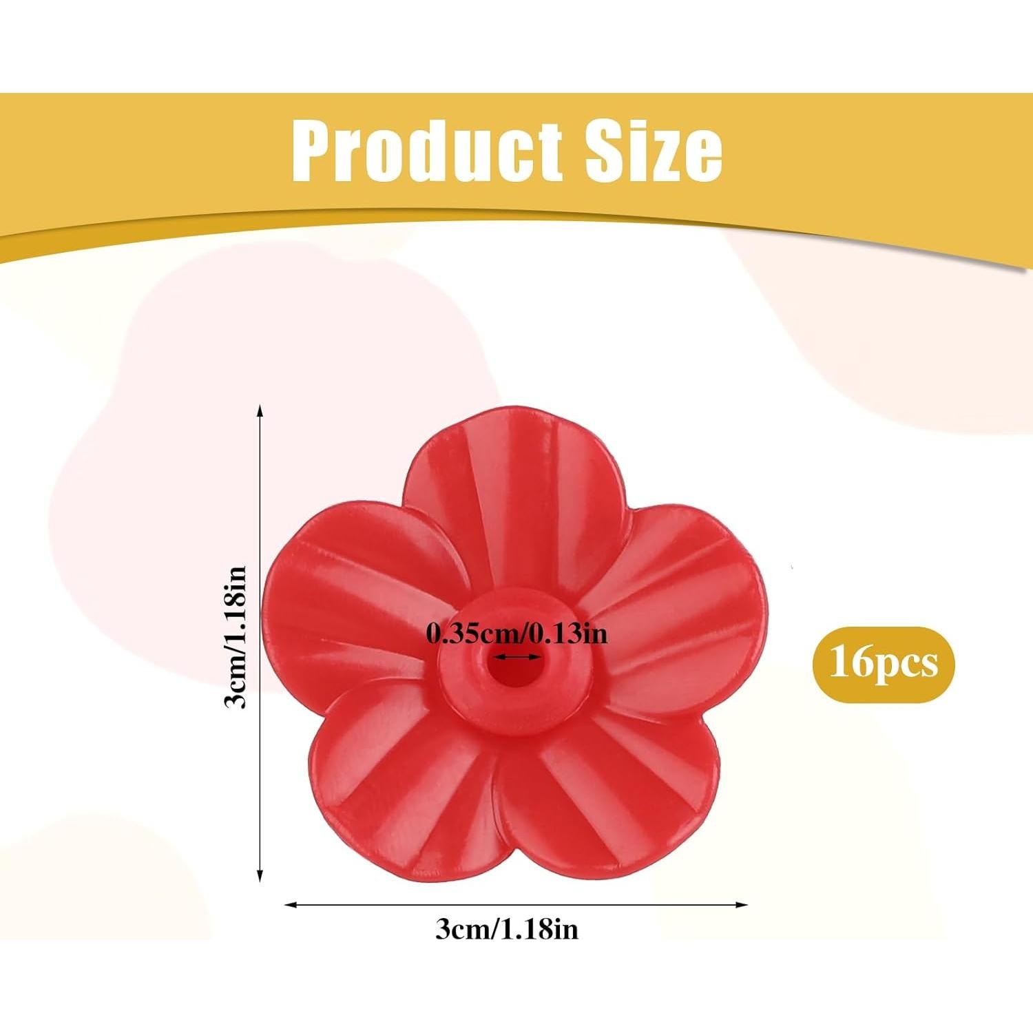 Juego de 16 Flores Rojas para Alimentadores de Colibríes - Salbsever