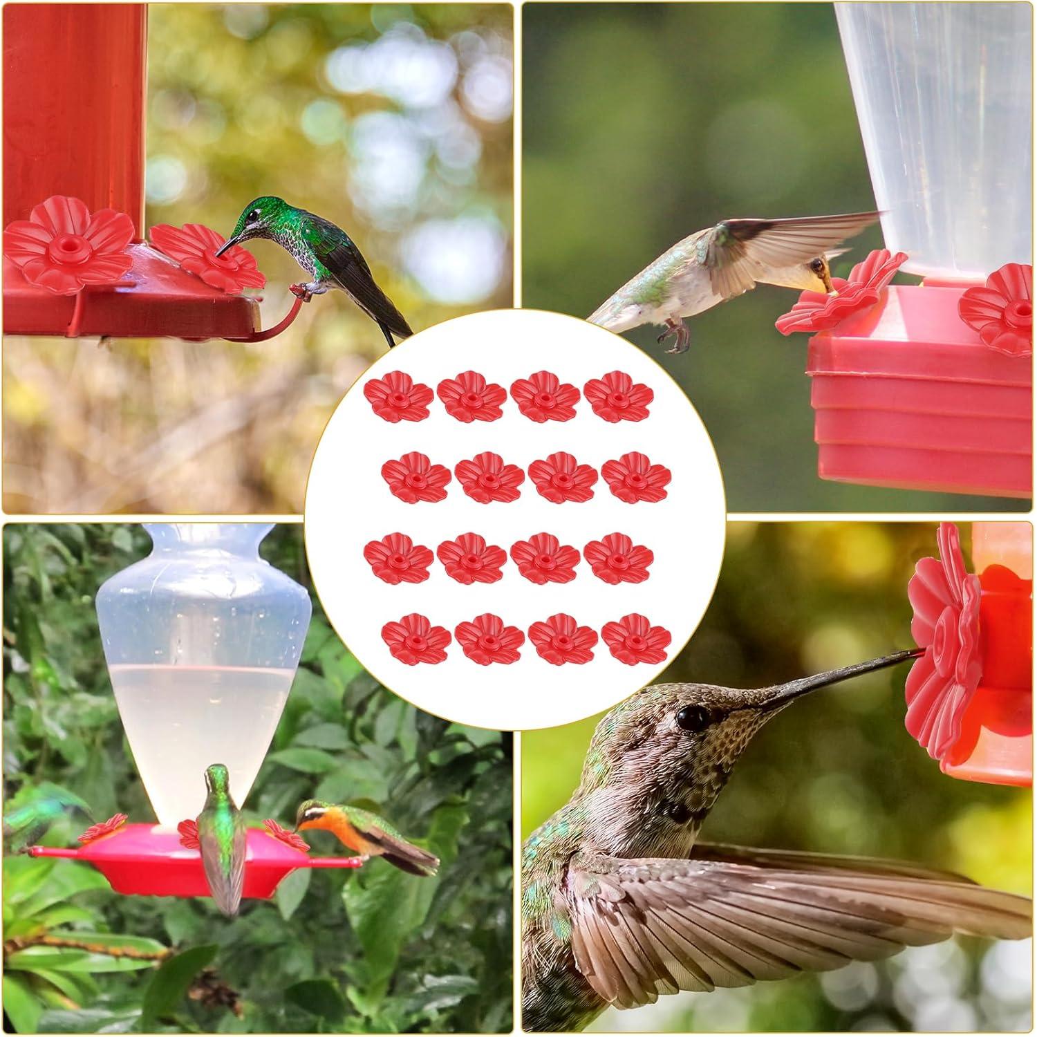 Juego de 16 Flores Rojas para Alimentadores de Colibríes - Salbsever