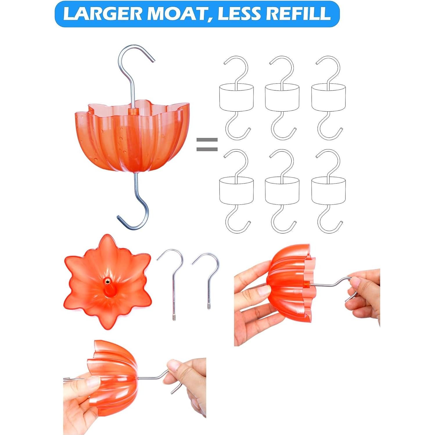 Moat para Hormigas Piffny Rojo 2 Paquete 6 oz para Colibríes