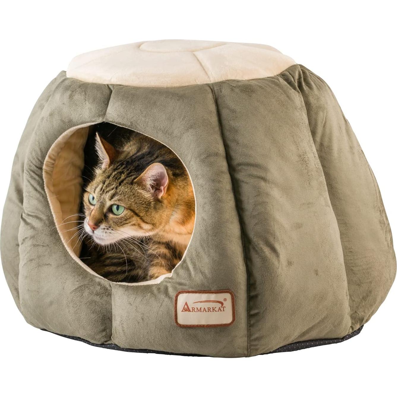 Cama para Gato Armarkat C30HML Verde Laurel y Beige