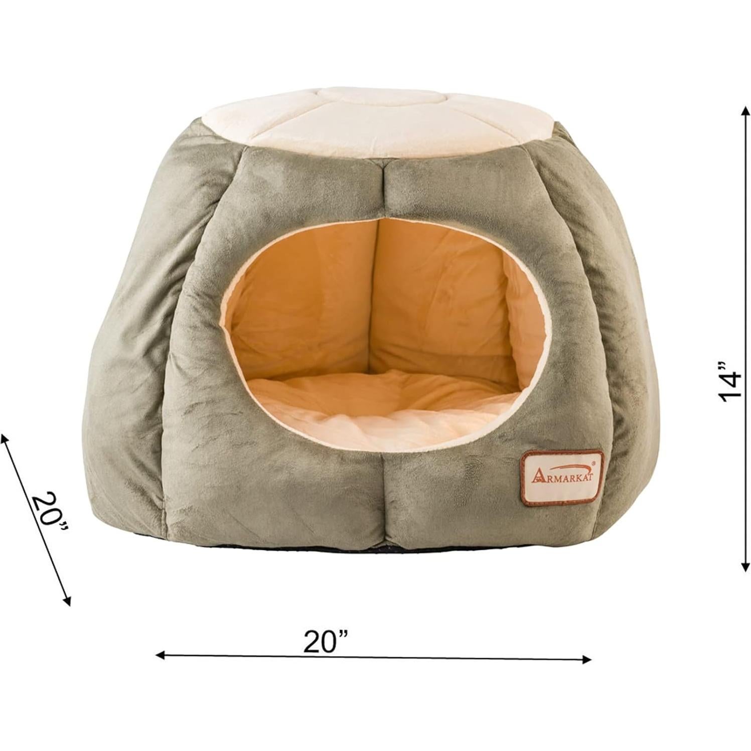Cama para Gato Armarkat C30HML Verde Laurel y Beige