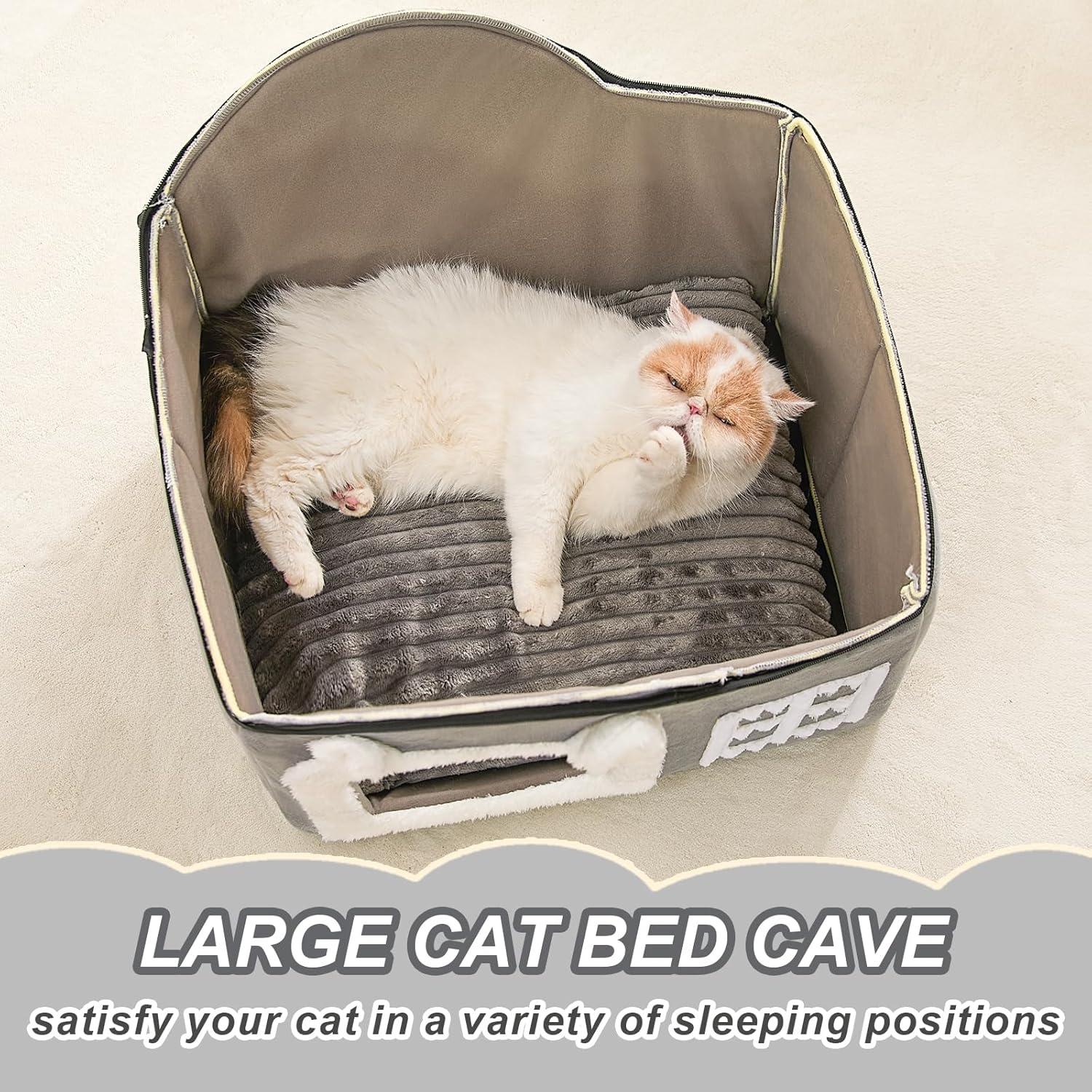 Casa de Gato Suave Jiupety Mediana Gris para Gatos 1.4-4.5 kg