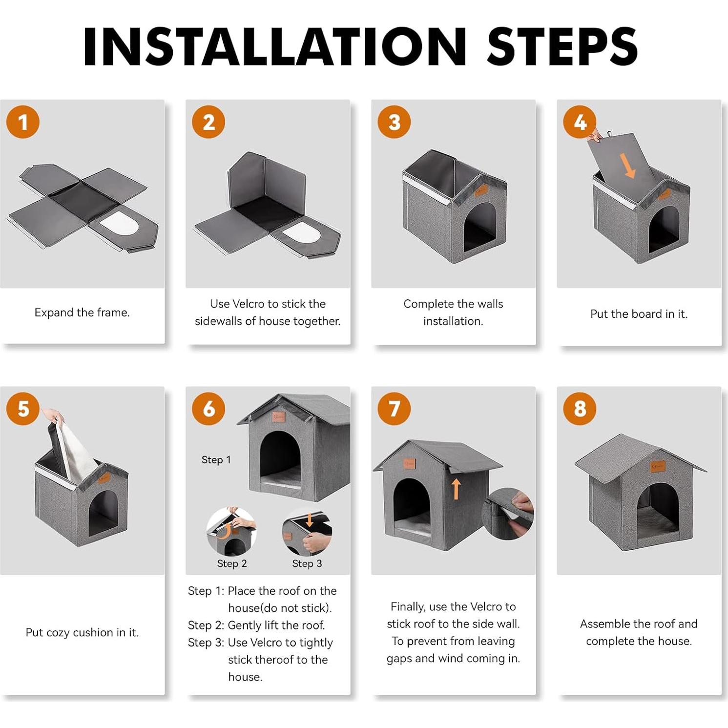 Casa para Gatos al Aire Libre Siedihit Impermeable 41.91cm Gris