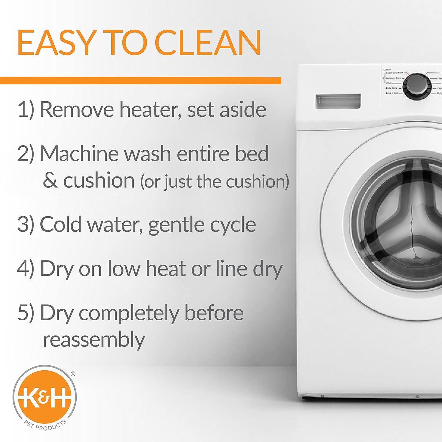 Cama Térmica para Gatos K&H 2-en-1 Lavable 45.72x38.1cm Gris