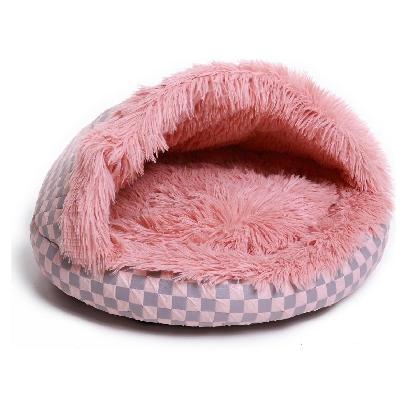 Cama para Gatos FADEYJ con Capucha Rosa 35x52cm Antiestrés