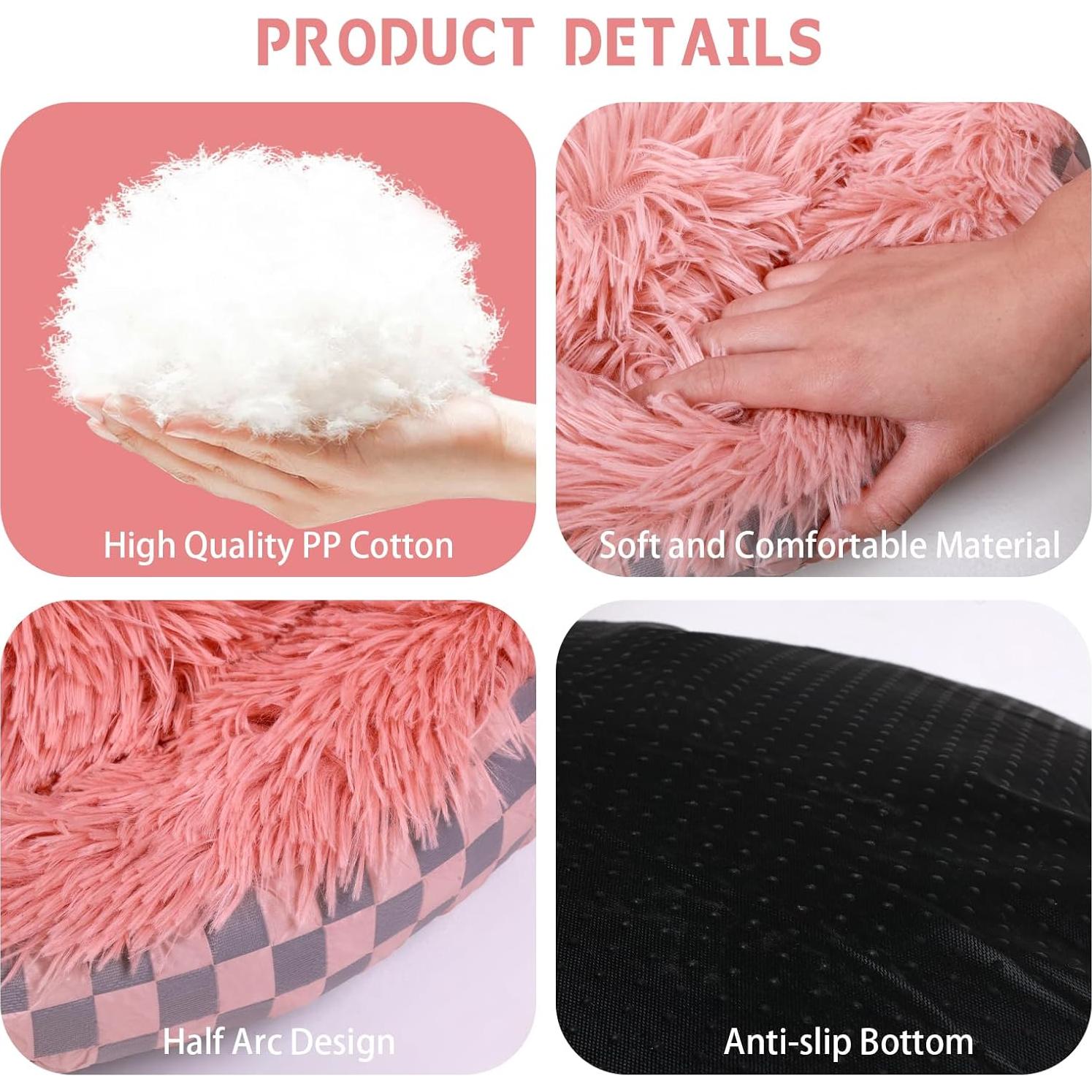 Cama para Gatos FADEYJ con Capucha Rosa 35x52cm Antiestrés