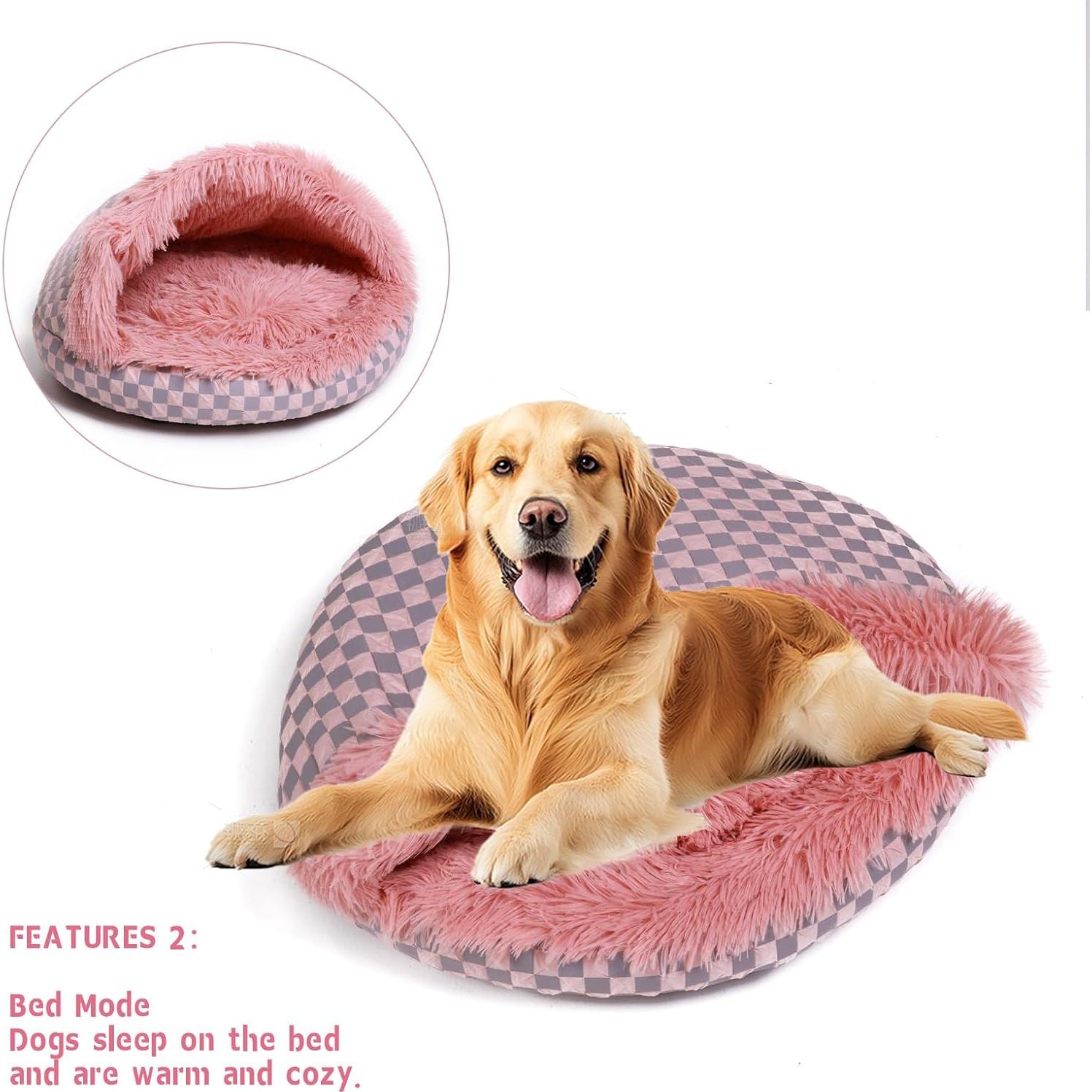 Cama para Gatos FADEYJ con Capucha Rosa 35x52cm Antiestrés