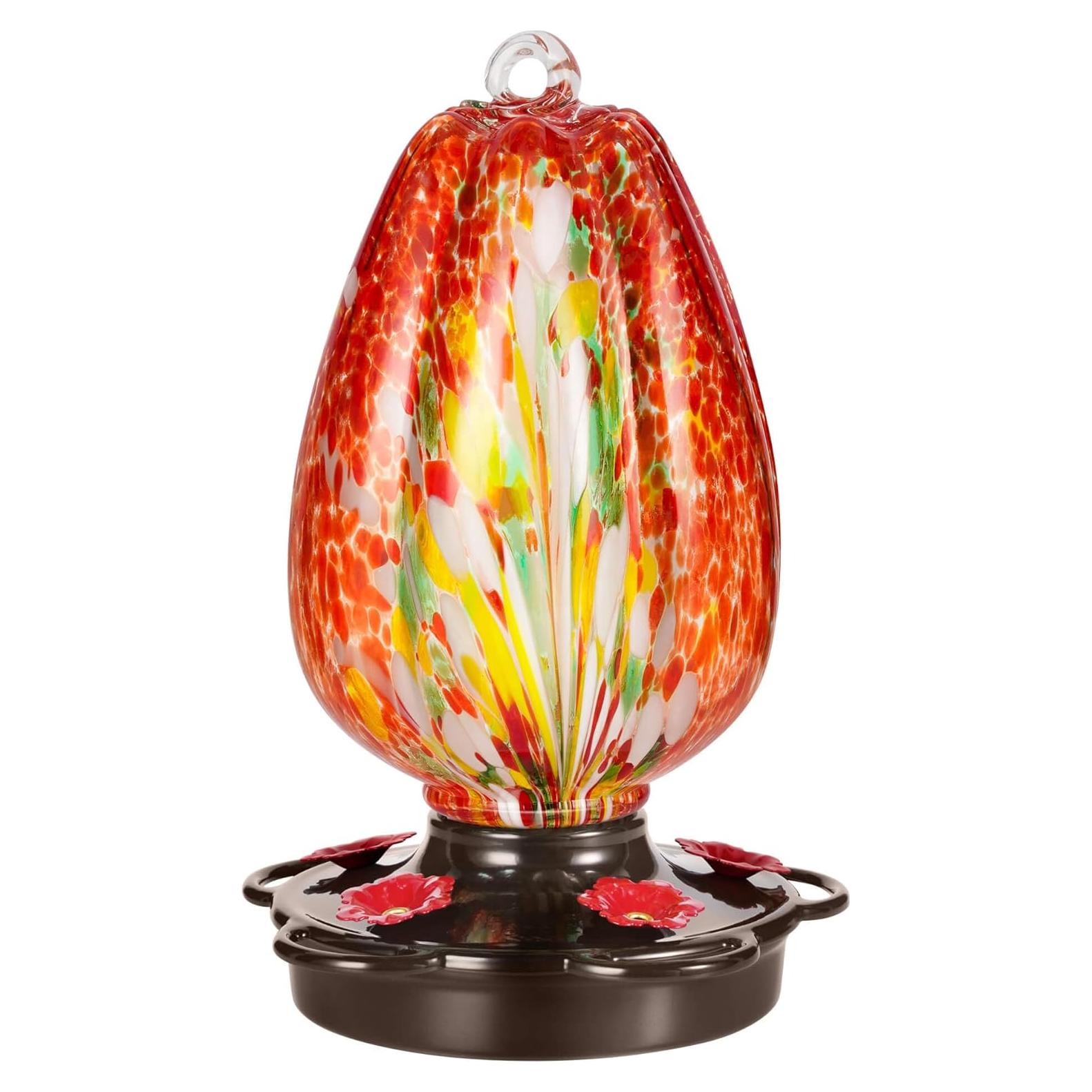 Alimentador de Colibrí LUJOIN Tulipán 28 oz Vidrio Rojo