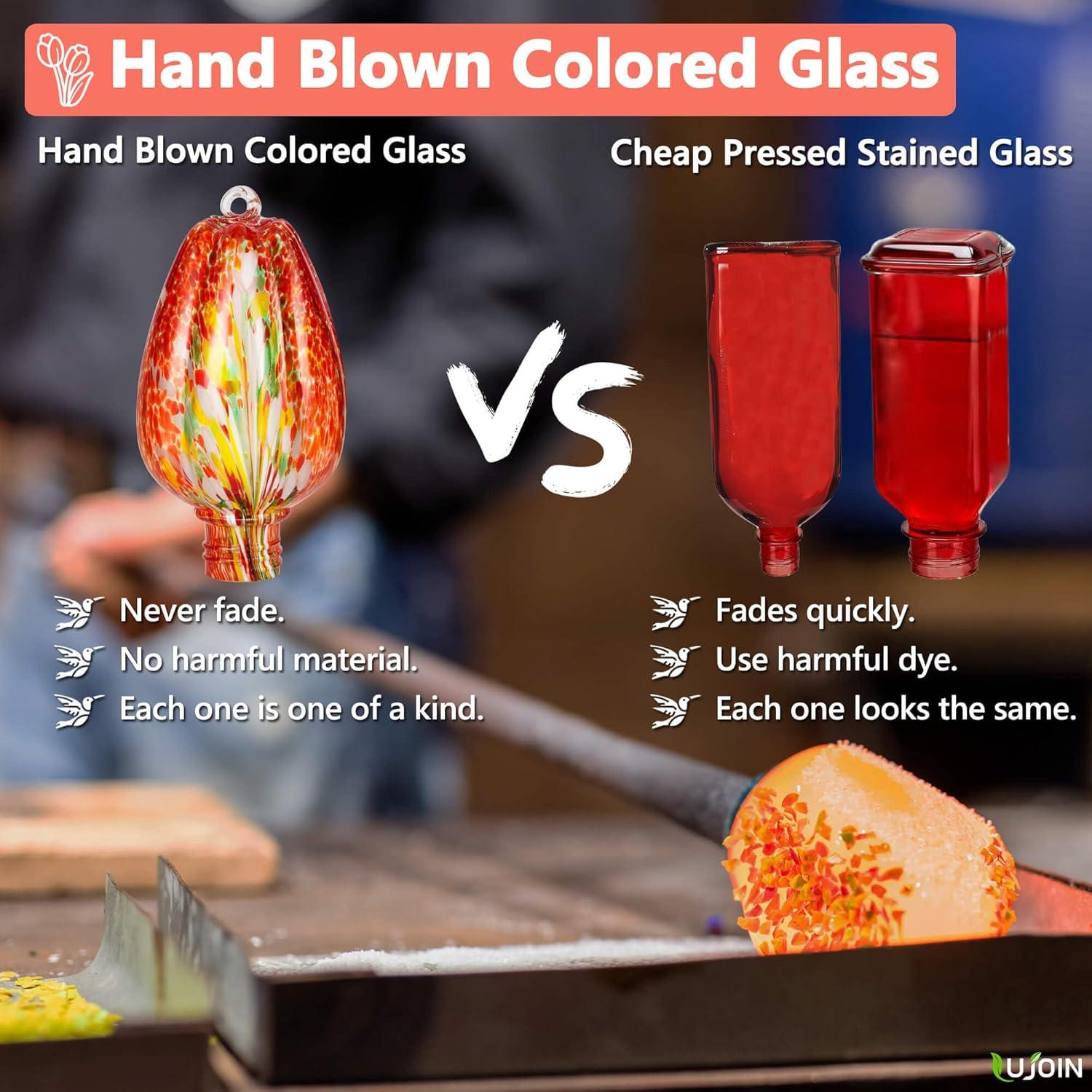 Alimentador de Colibrí LUJOIN Tulipán 28 oz Vidrio Rojo