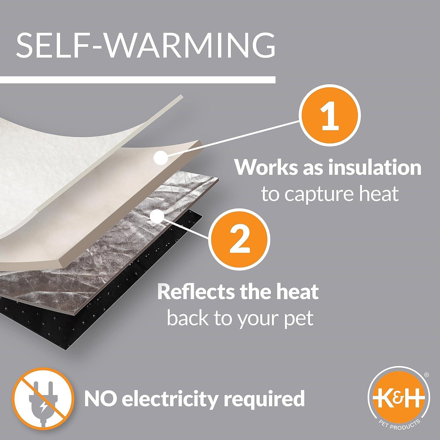 Cama Autocalentable para Gatos y Perros K&H 48x46cm Gris