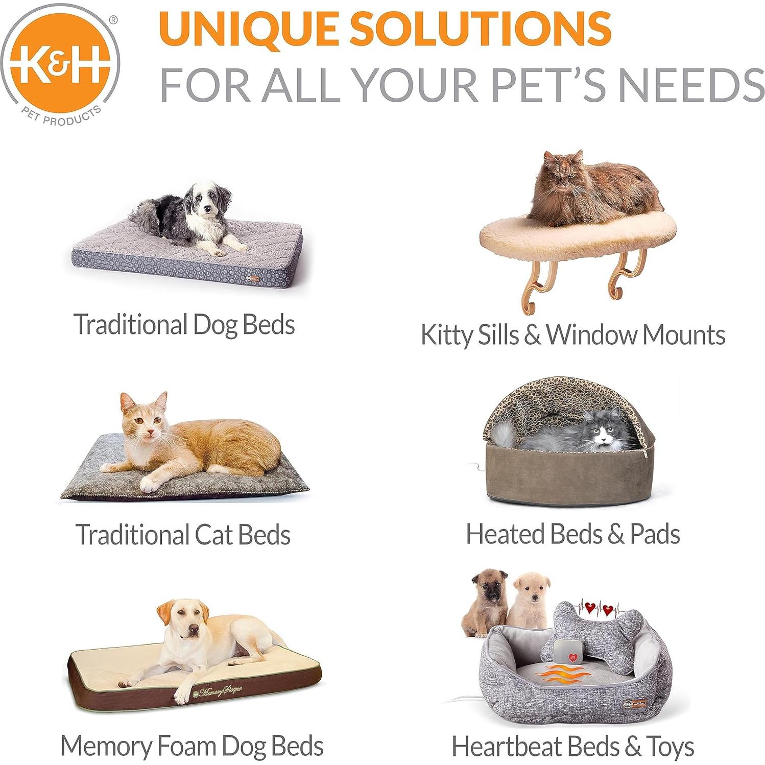 Cama Autocalentable para Gatos y Perros K&H 48x46cm Gris