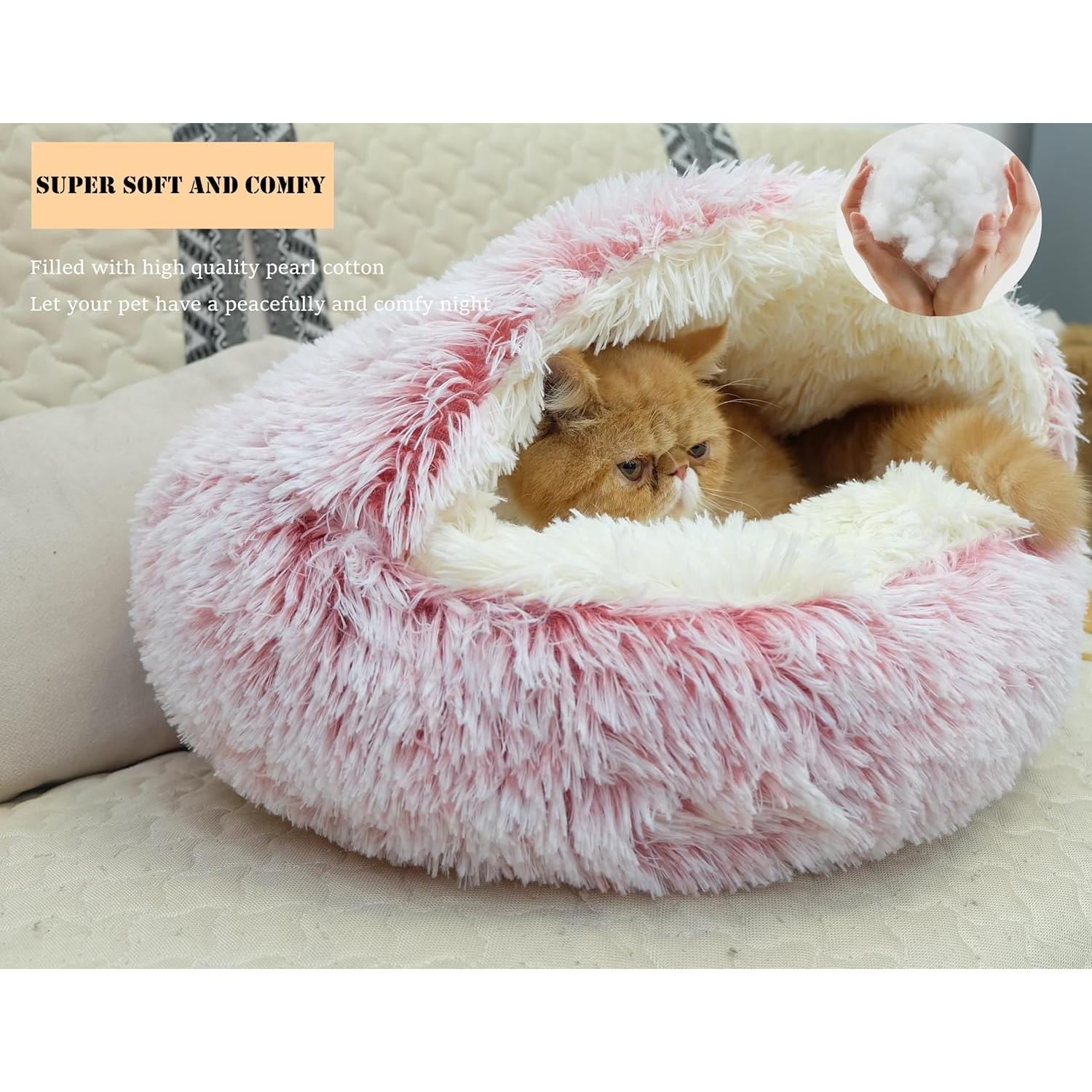 Cama Redonda para Gatos FURUISITAI Rosa 50.8cm Antiestrés