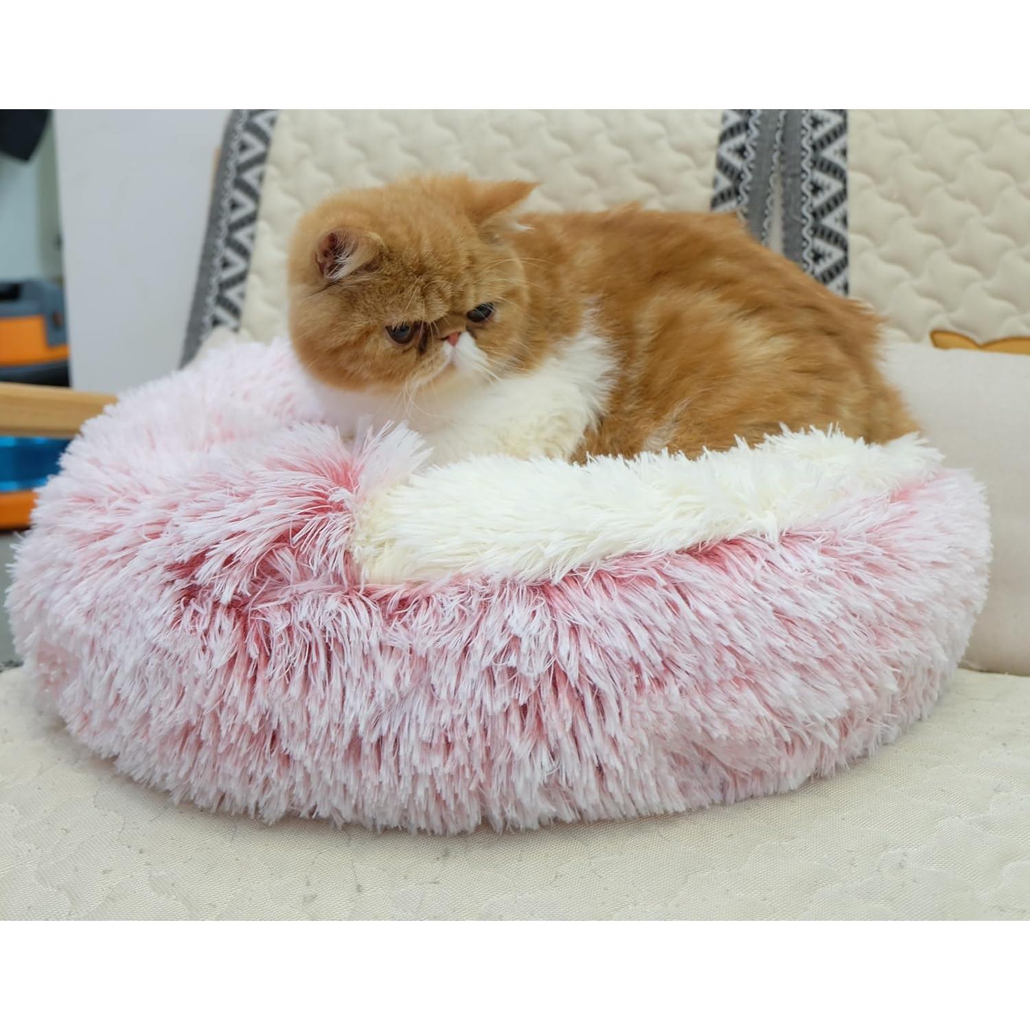 Cama Redonda para Gatos FURUISITAI Rosa 50.8cm Antiestrés