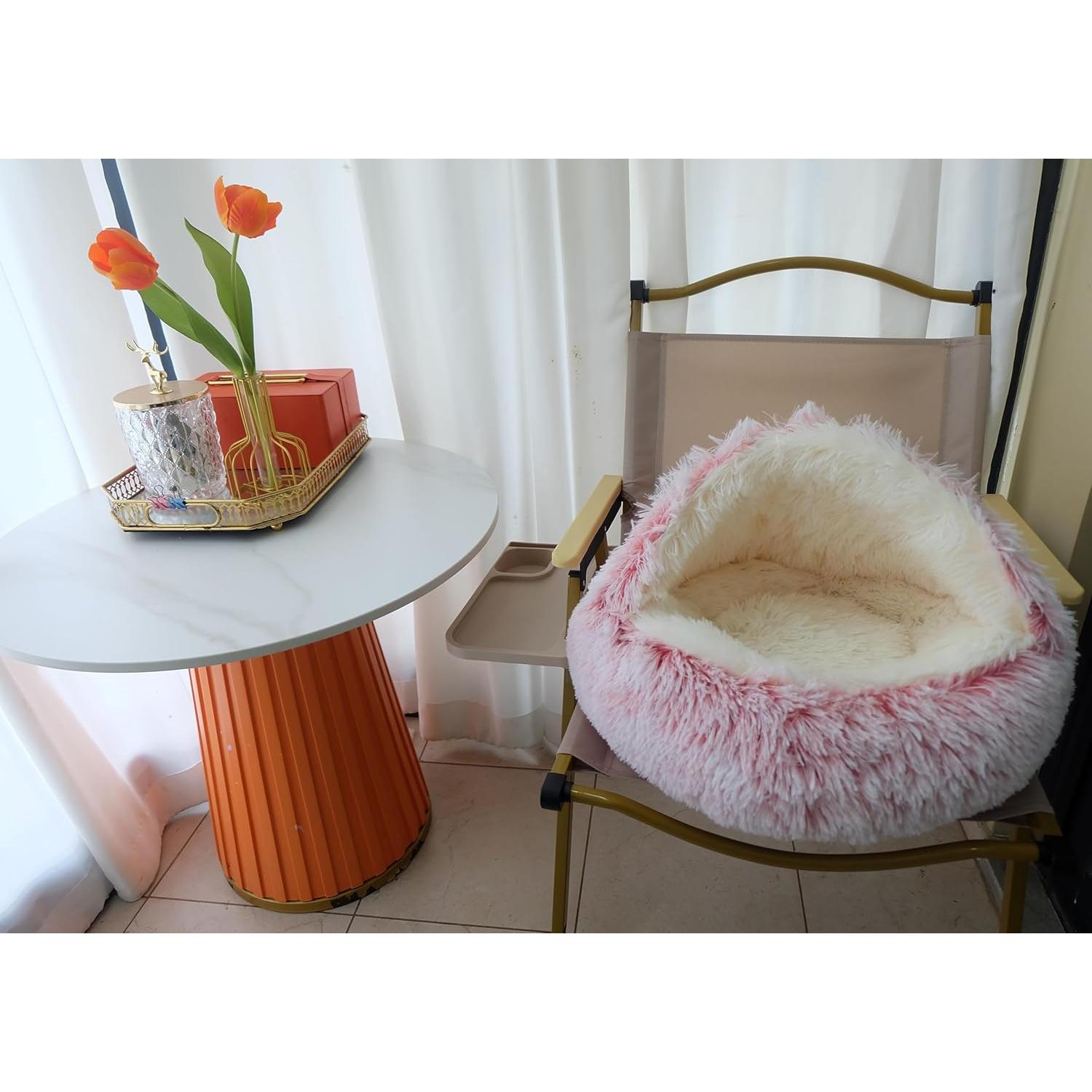 Cama Redonda para Gatos FURUISITAI Rosa 50.8cm Antiestrés
