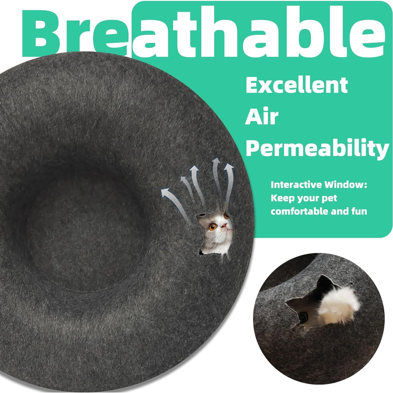 Cueva para Gatos Grande Mrocioa 61 cm Gris Oscuro Interactiva