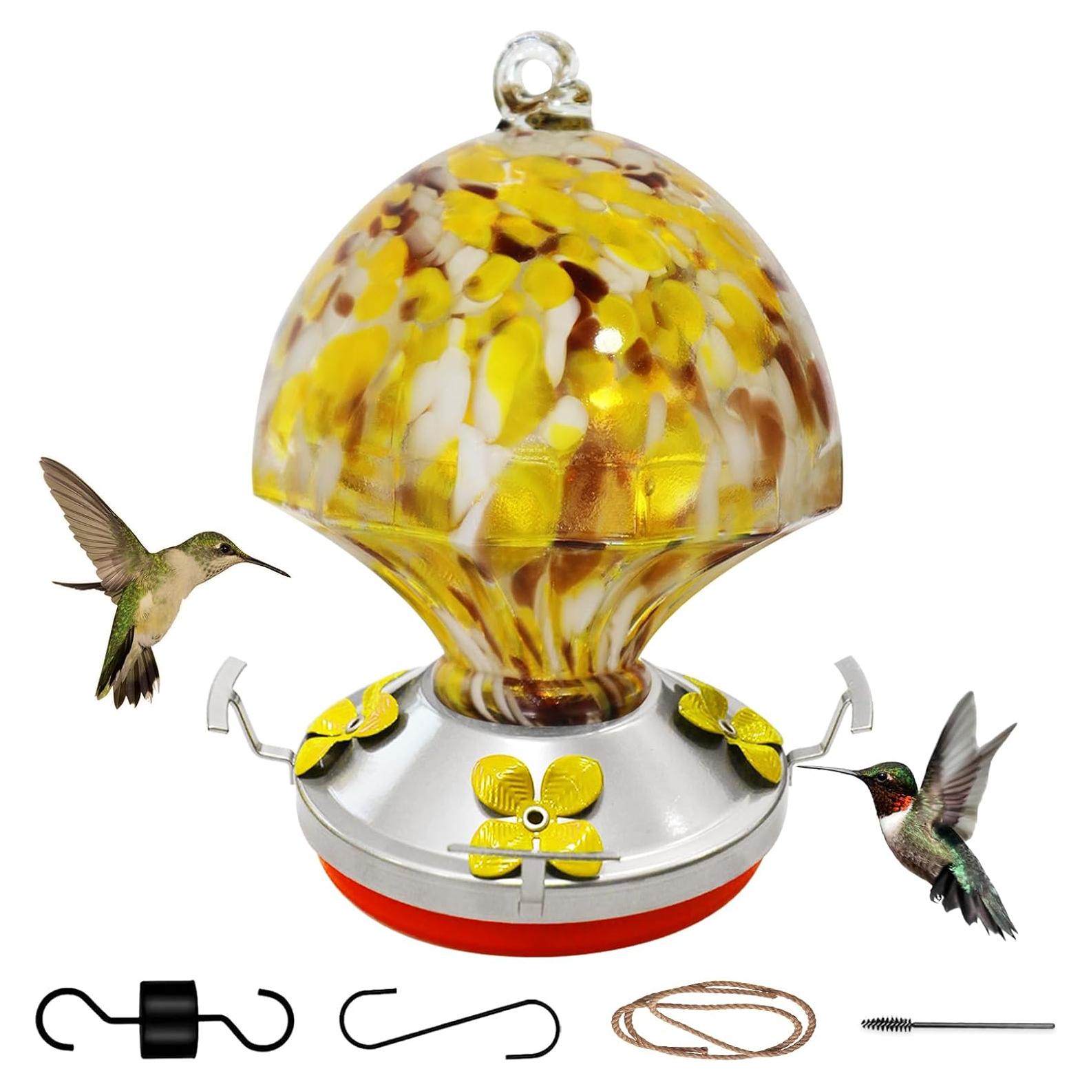 Alimentador de Colibrí Ruiyi Tim de Vidrio 750 ml con Trampa para Hormigas