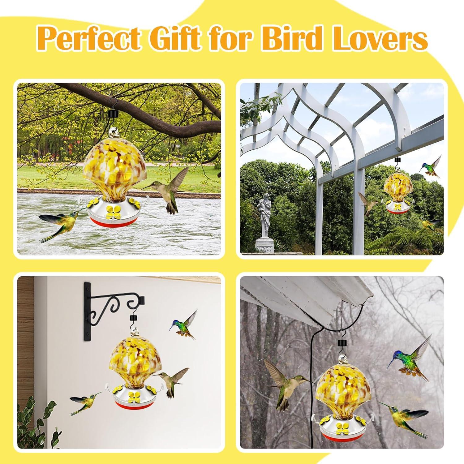 Alimentador de Colibrí Ruiyi Tim de Vidrio 750 ml con Trampa para Hormigas