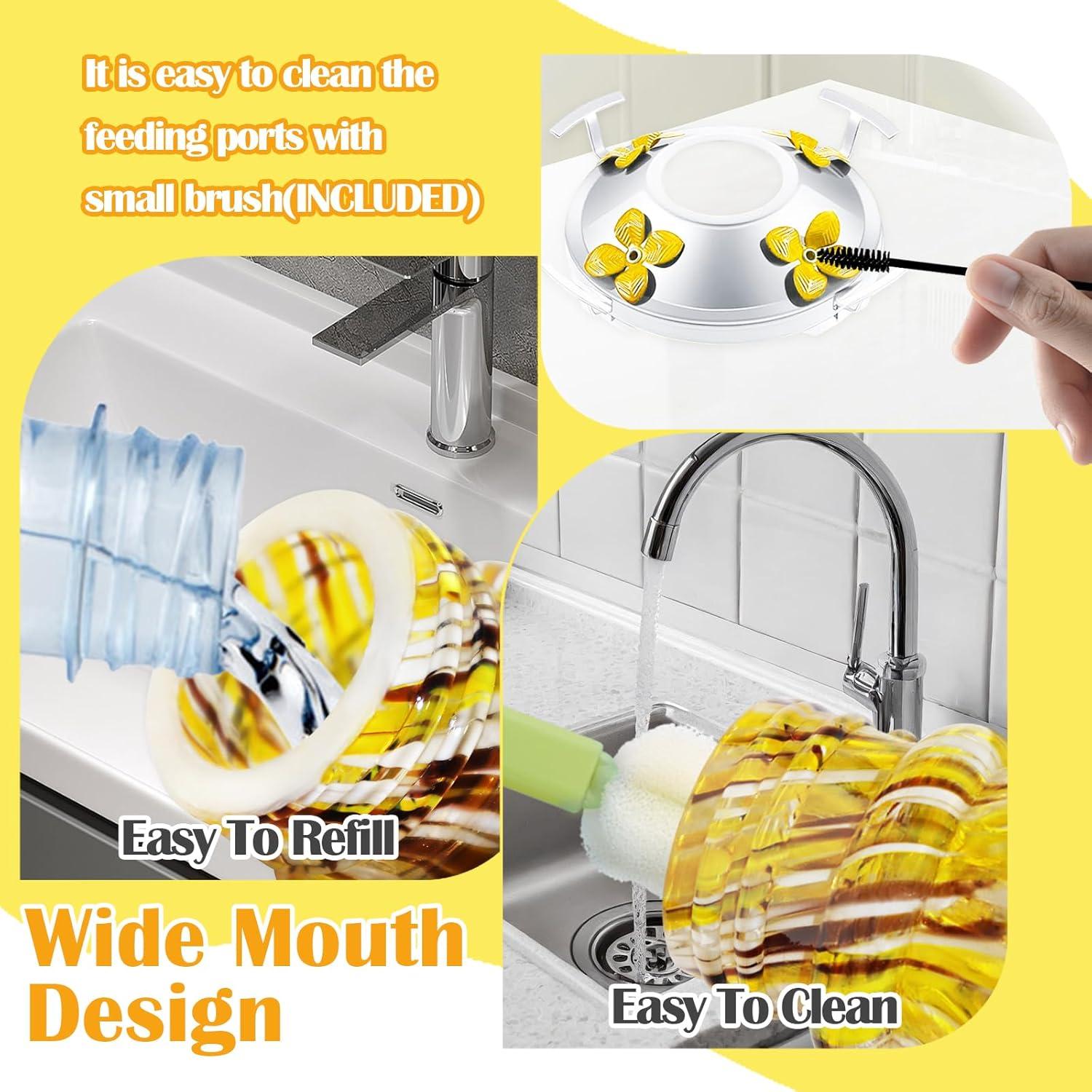 Alimentador de Colibrí Ruiyi Tim de Vidrio 750 ml con Trampa para Hormigas