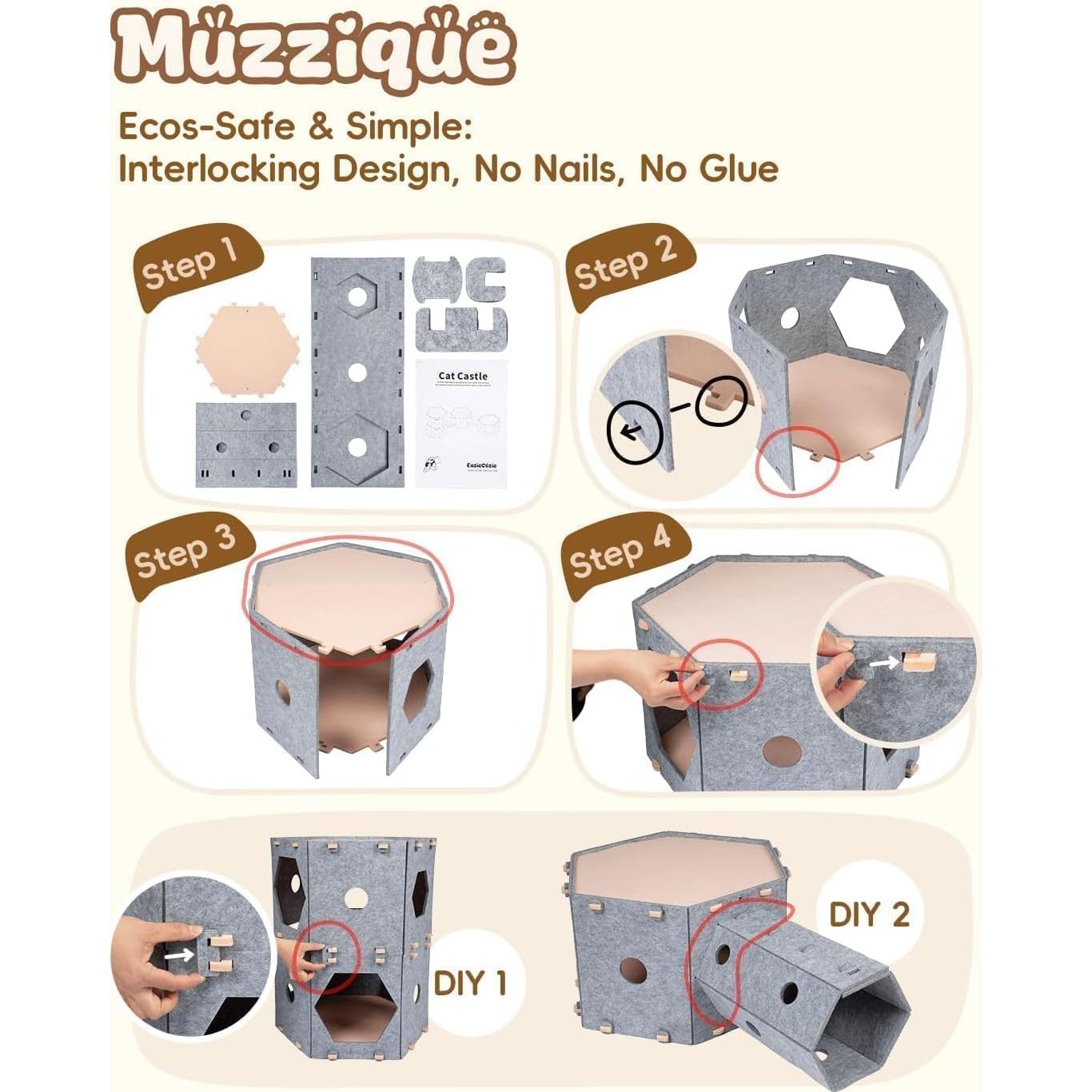 Casa de Juego Modular para Gatos y Perros Muzzique 118x43 cm