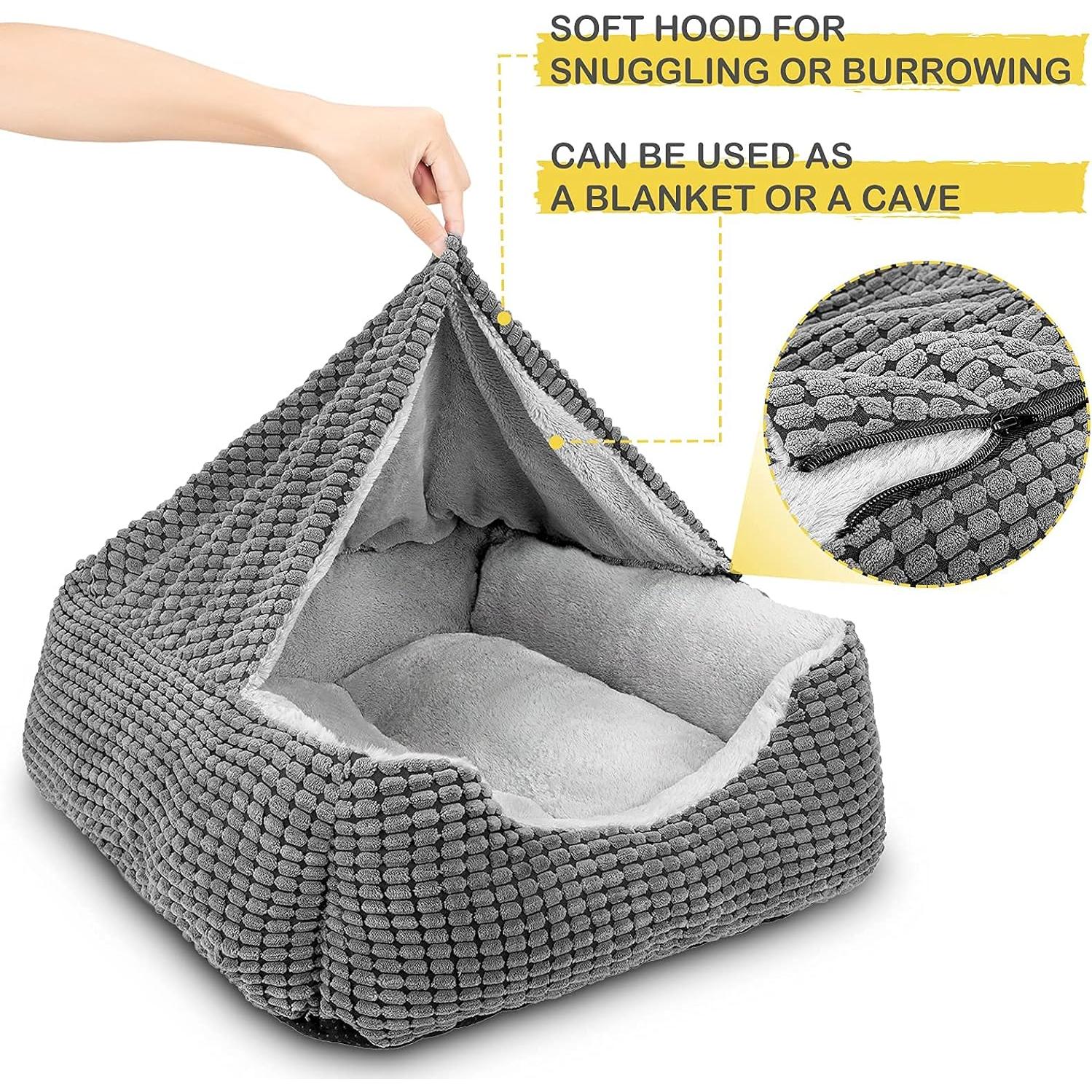 Cama para Perros GASUR 20x19 cm Antiestrés con Capucha