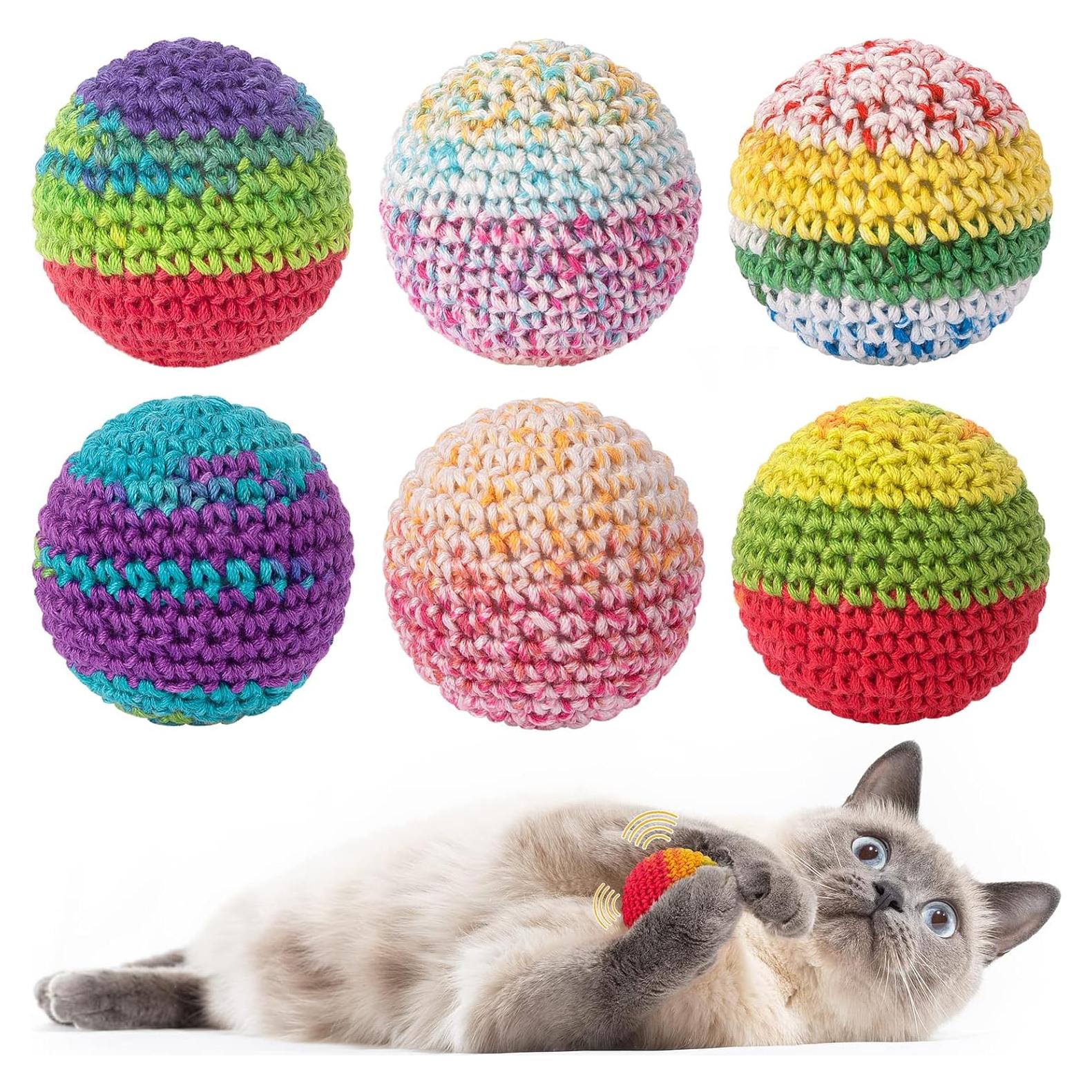 Pelotas de Juguete para Gatos Retro Shaw - 6 Unidades de Hilo de Lana