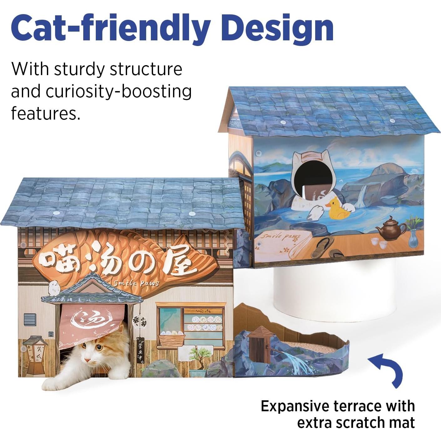 Casa Rascadora para Gatos SMILE PAWS 32x50x48cm Resistente