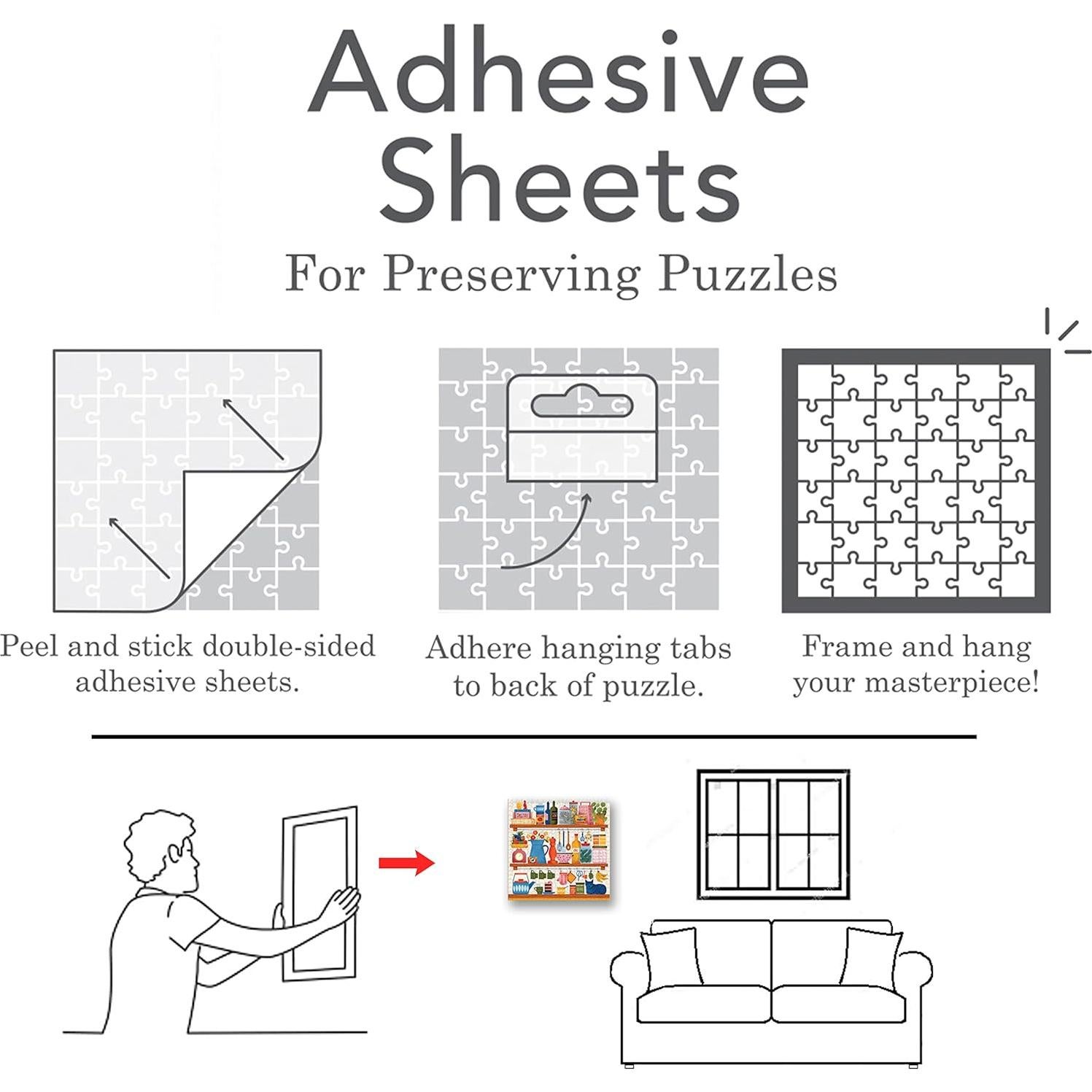 Hojas de Pegamento Galison para Rompecabezas 1000 Piezas