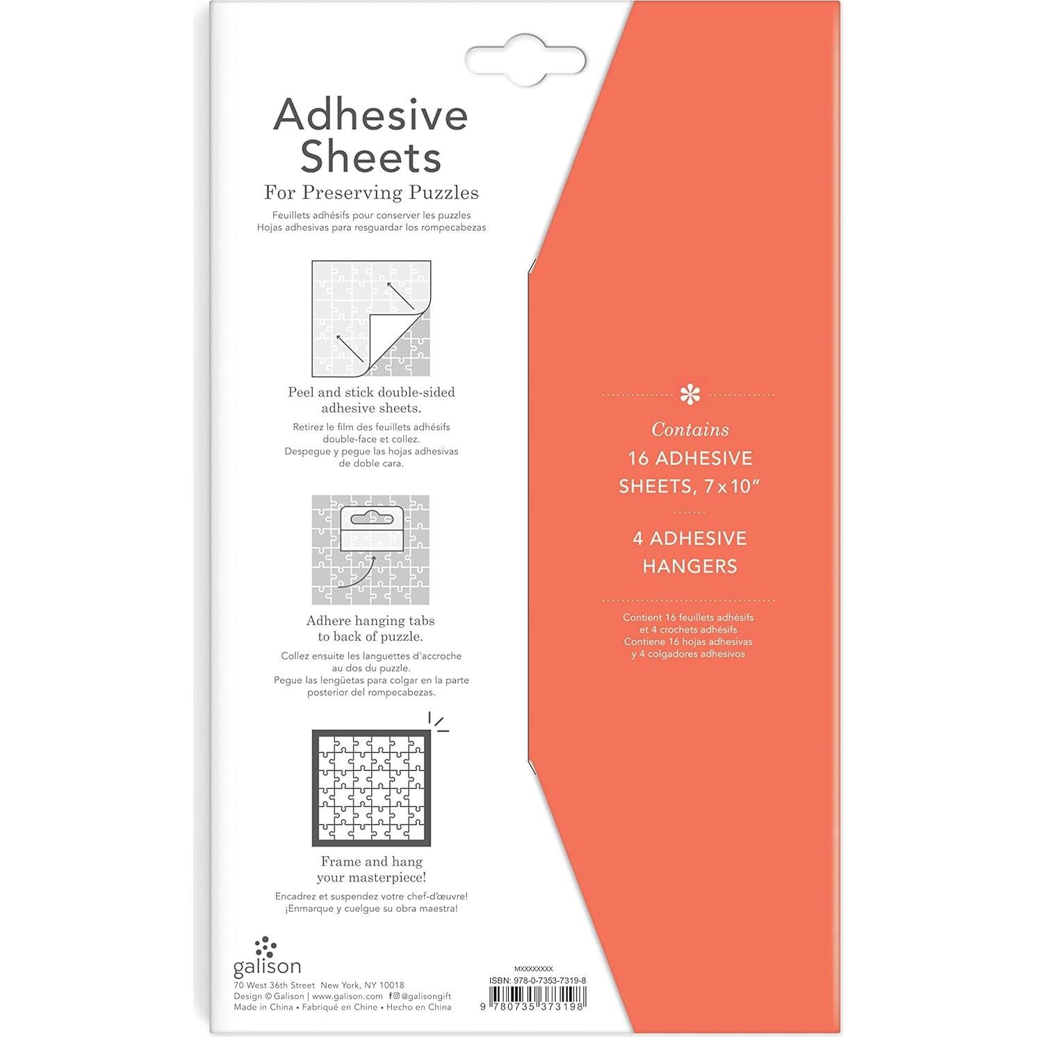 Hojas de Pegamento Galison para Rompecabezas 1000 Piezas