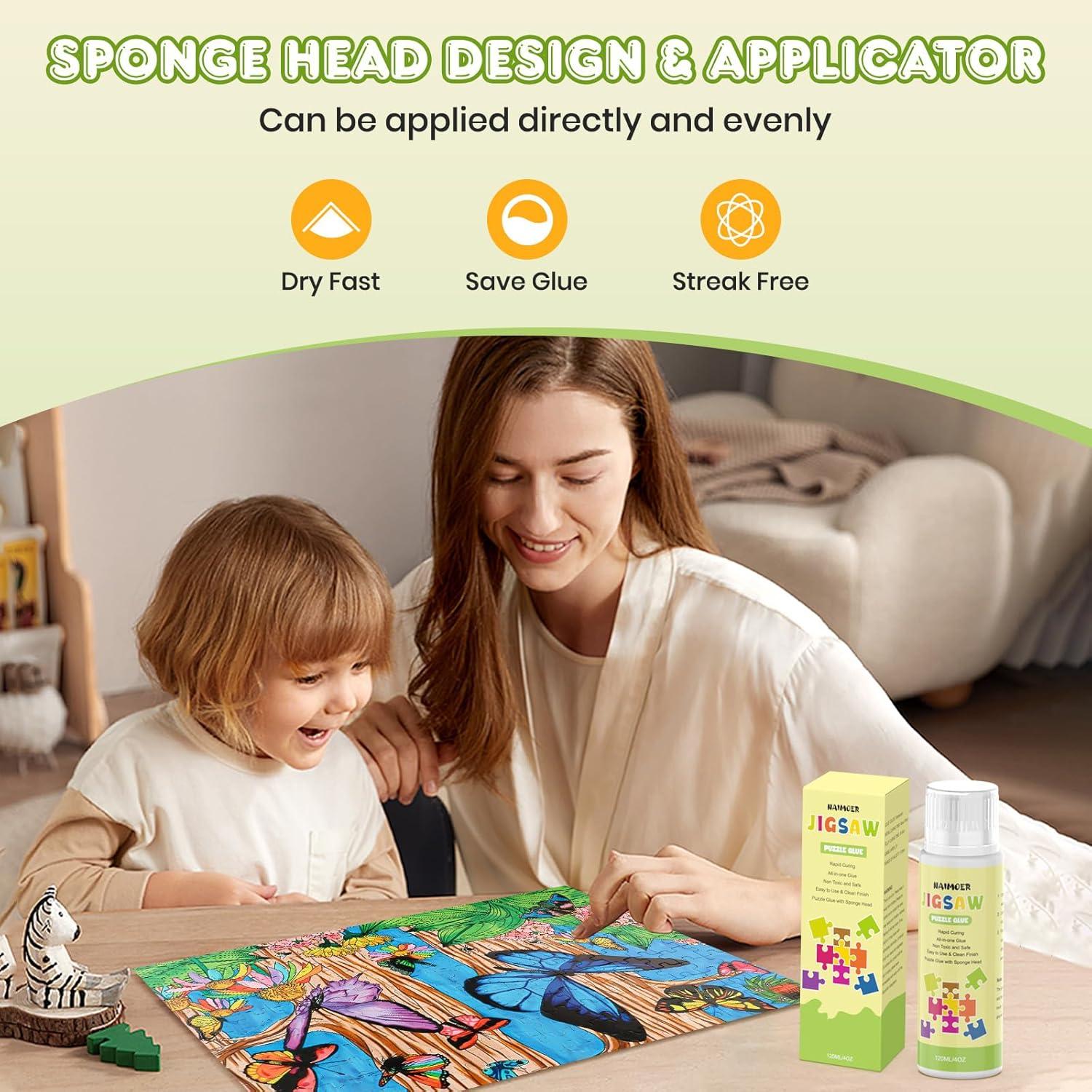 Pegamento para Rompecabezas NAIMOER 240ml con Aplicador Esponja