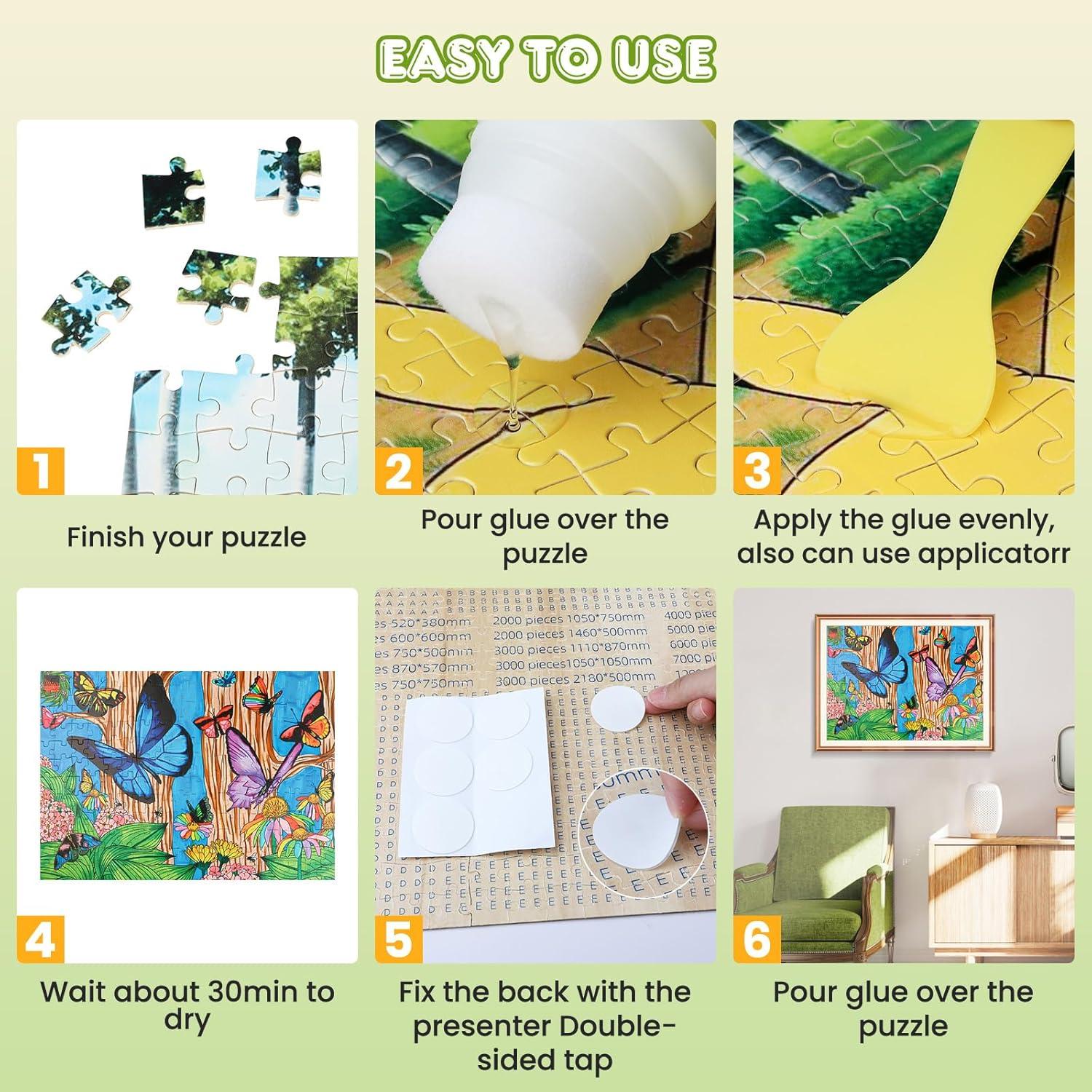 Pegamento para Rompecabezas NAIMOER 240ml con Aplicador Esponja