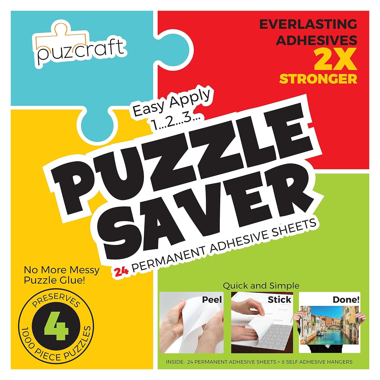 Hojas Adhesivas Puzcraft para Puzzles - 24 Hojas 38.1x19.1cm