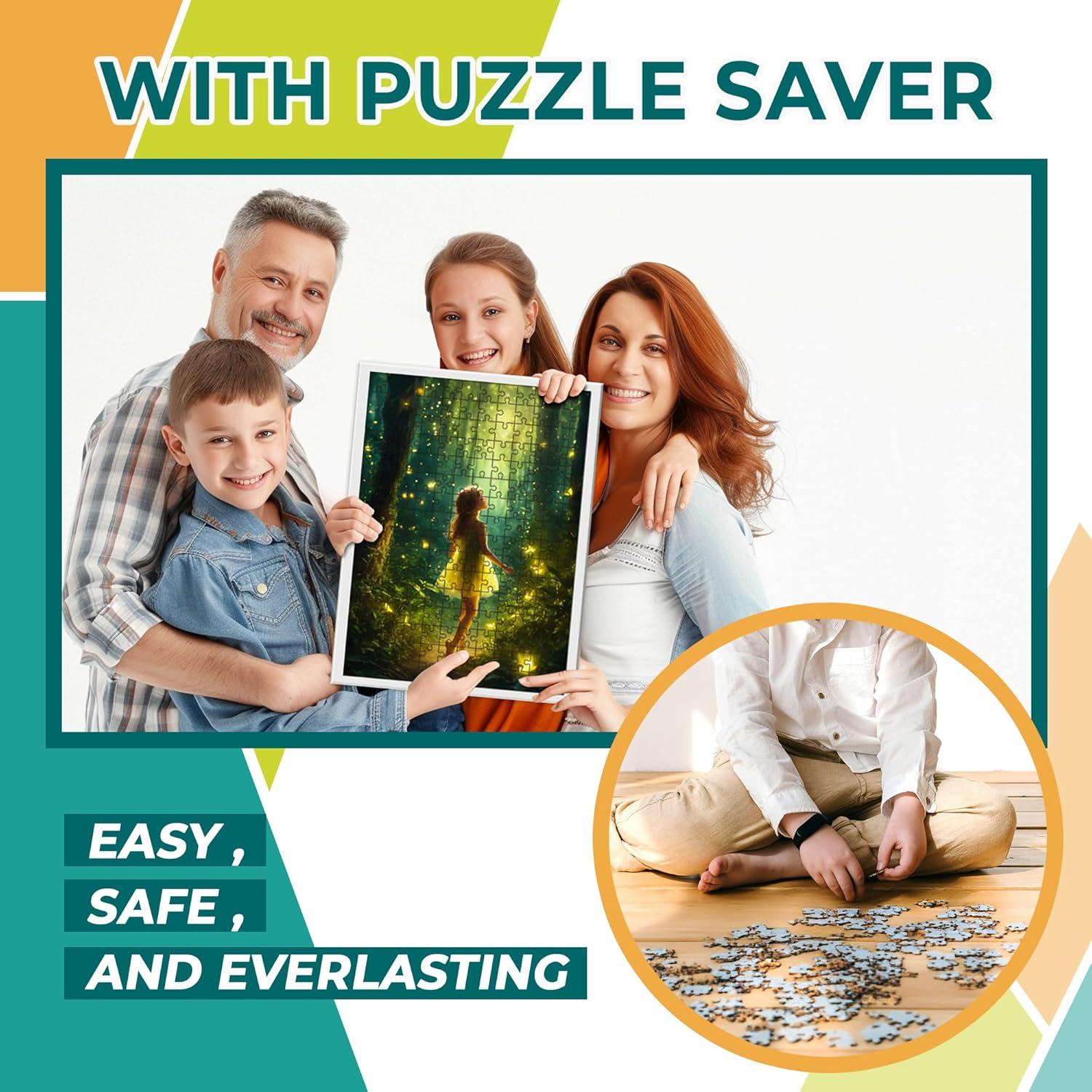 HASHI Puzzle Saver 8 Hojas 31.5x38.9 cm con Ganchos Adhesivos