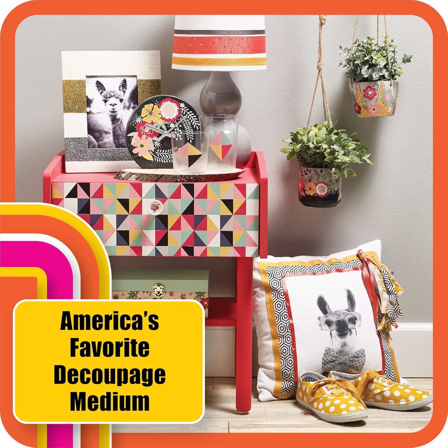 Kit Decoupage Mod Podge 2x16oz Mate y Brillante + 4 Pinceles