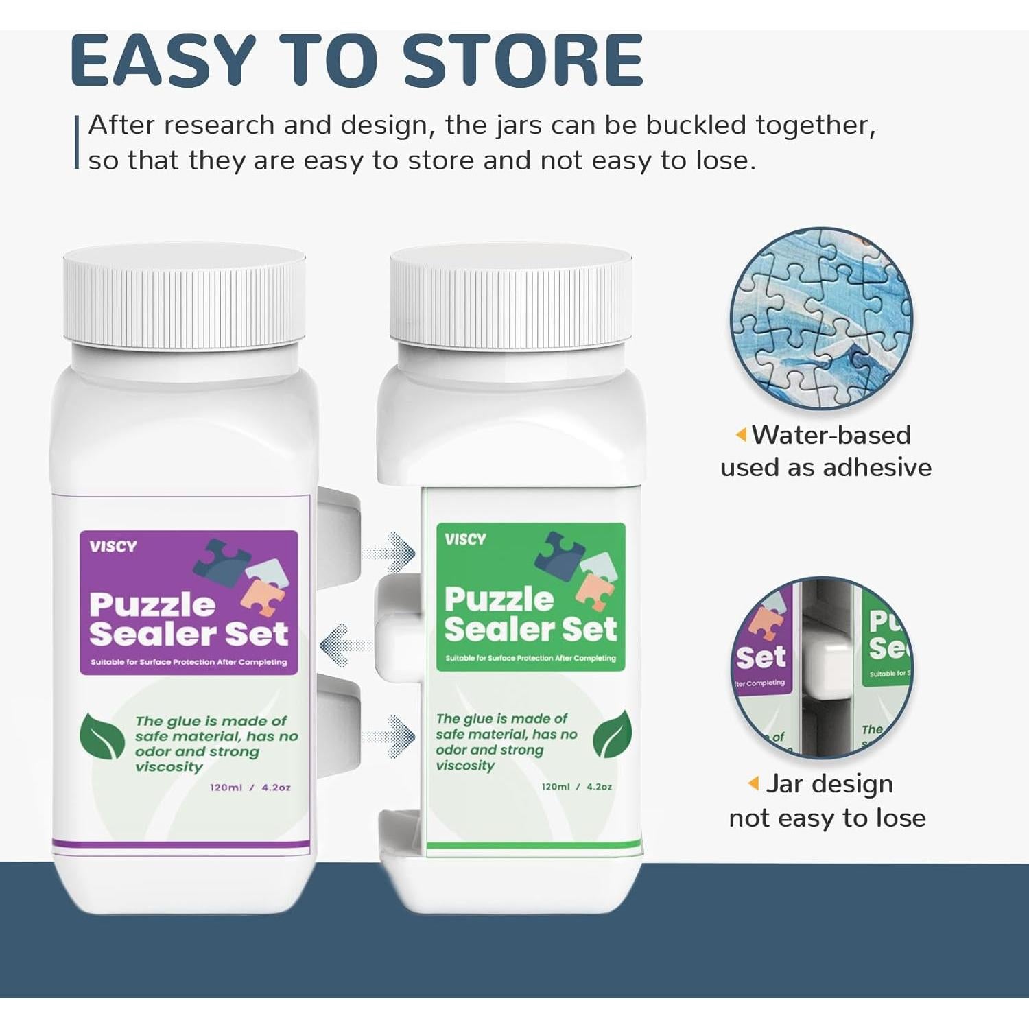 Pegamento para Rompecabezas VISCY 240 ml con Aplicador y Brochas