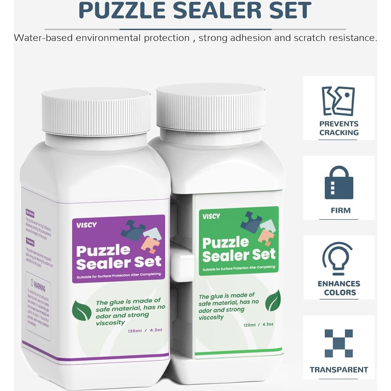 Pegamento para Rompecabezas VISCY 240 ml con Aplicador y Brochas