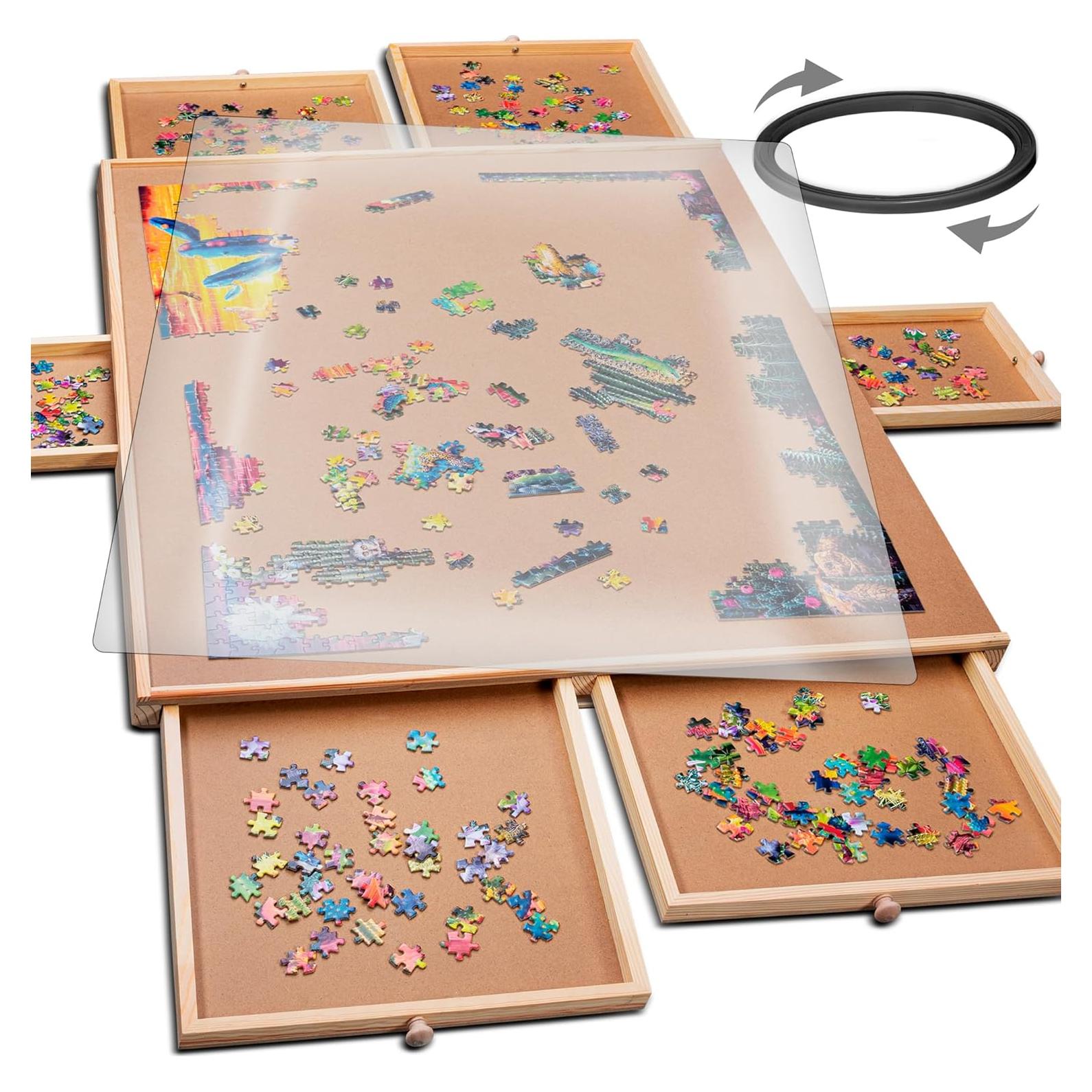 Tablero de Rompecabezas Rotatorio PlayVibe 1500 Piezas con Cajones