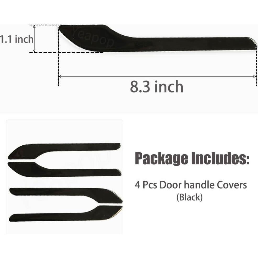Cubiertas de Manijas de Puerta Yeapop para Tesla Modelo 3 y Y - Negro