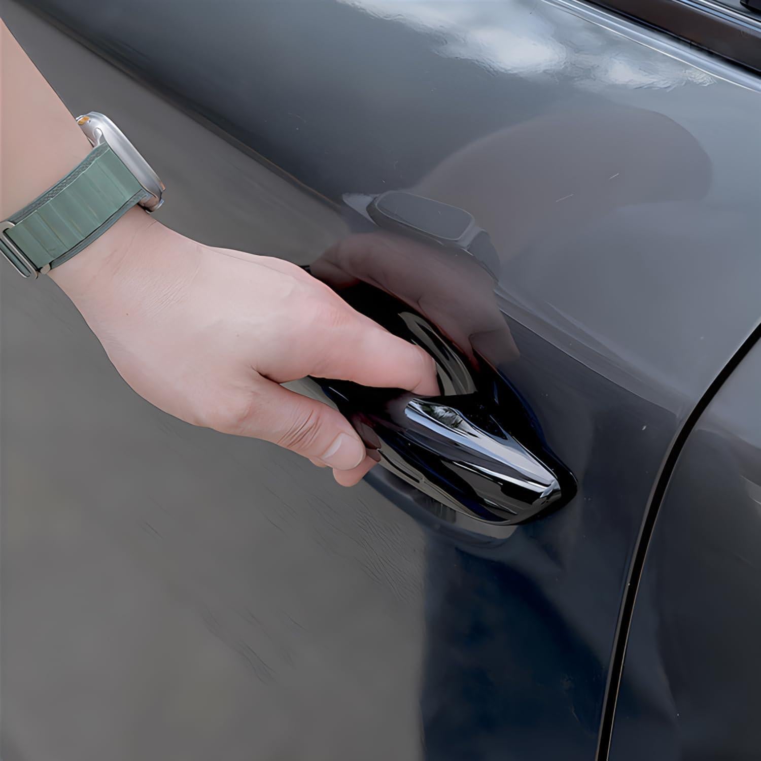 Protector de Manija de Puerta Auto Zacxoxsr Negro Brillante