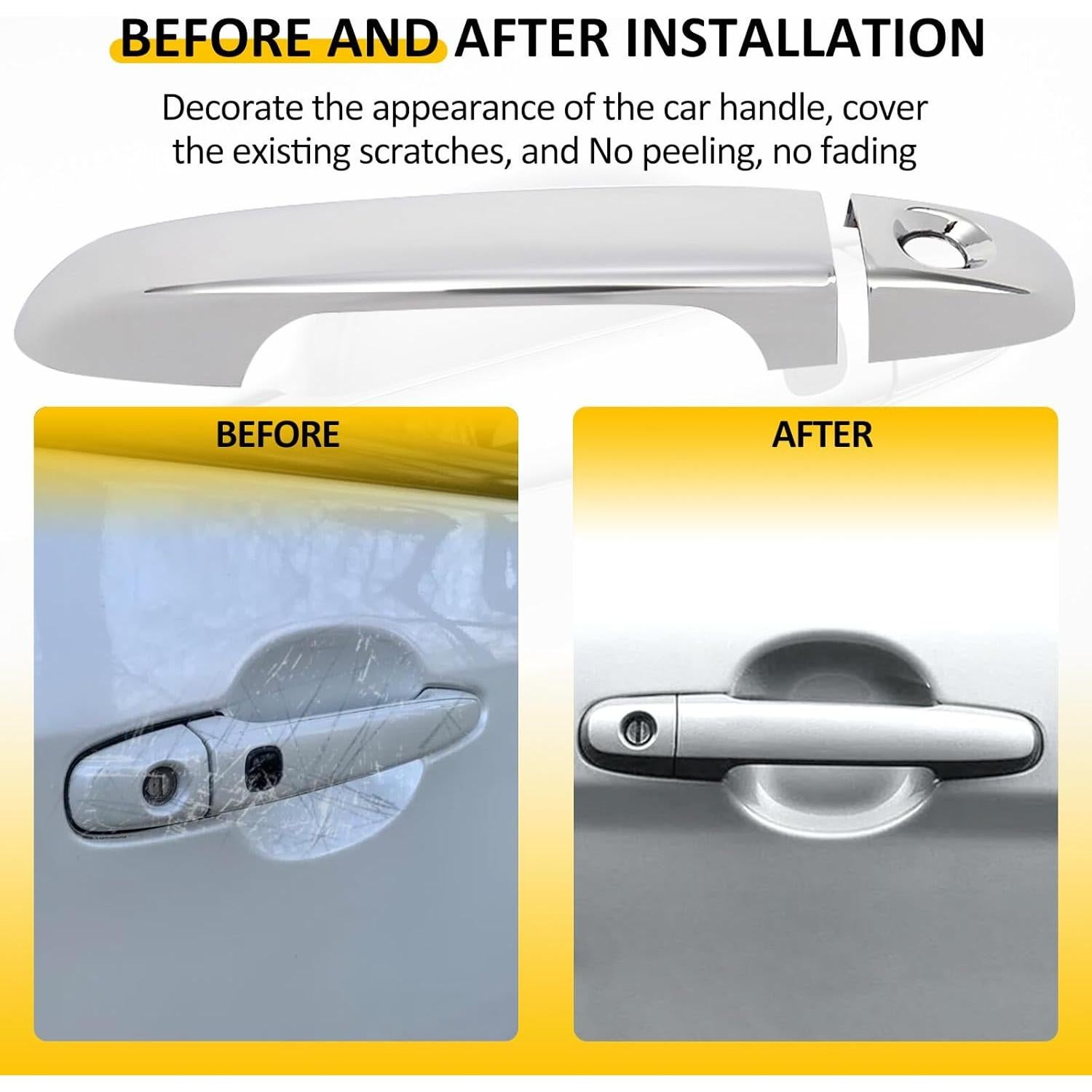 Cubiertas de Manijas de Puerta OCPTY 4Pcs Cromo para Toyota Camry 2012-2017