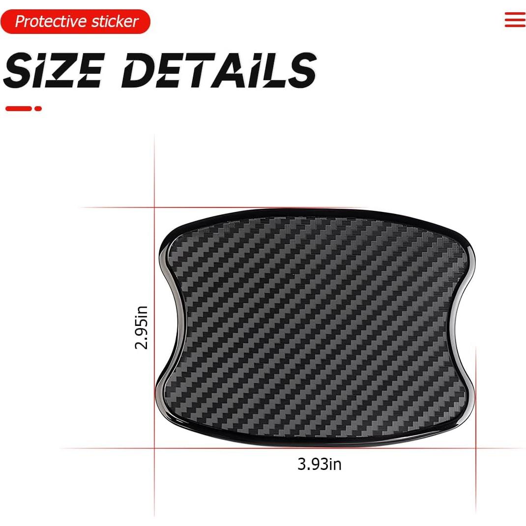 4 Calcomanías para Manijas de Puerta de Auto BELOMI TPU 3D