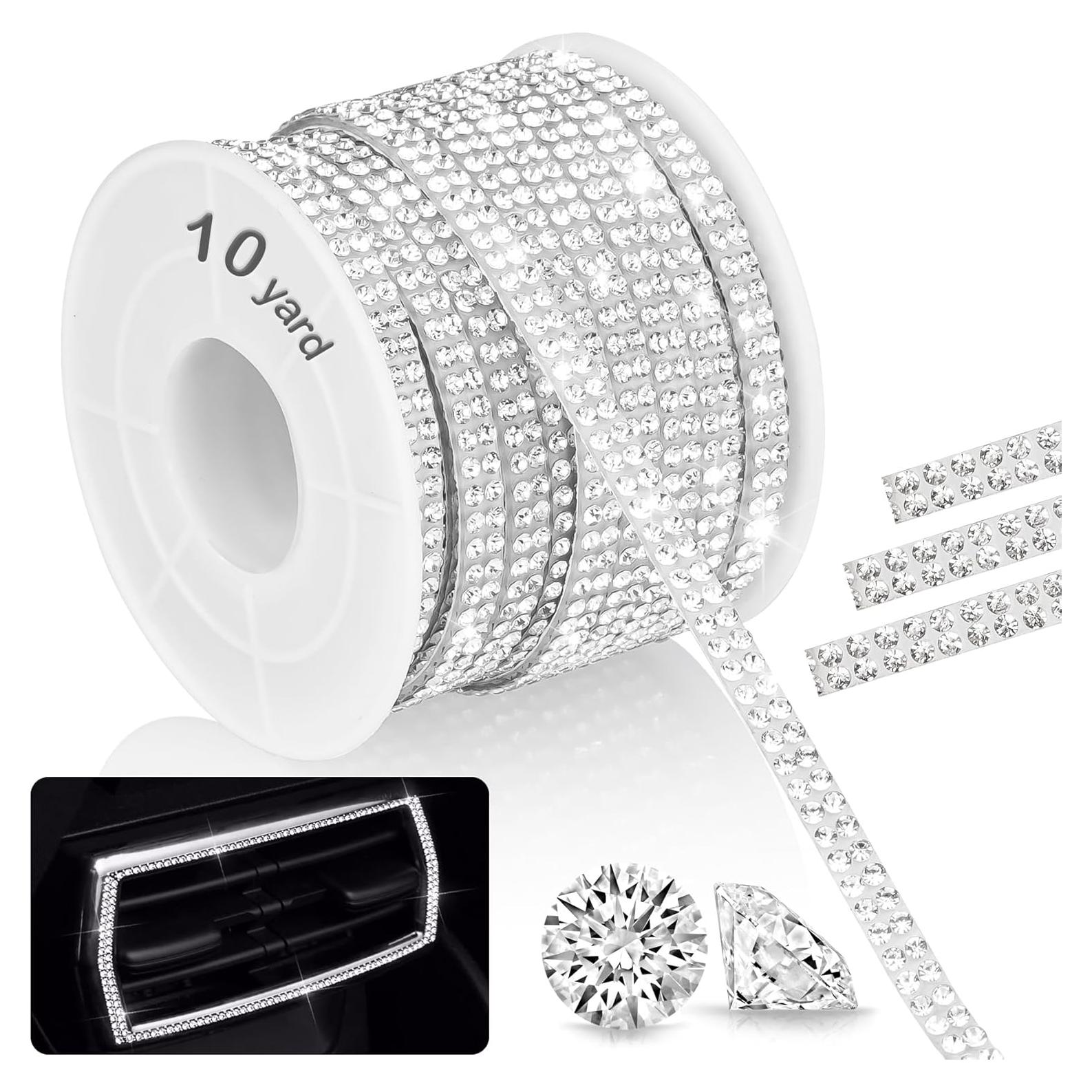 Cinta de Rhinestone Autoadhesiva NiArt 10m Cristal Blanco