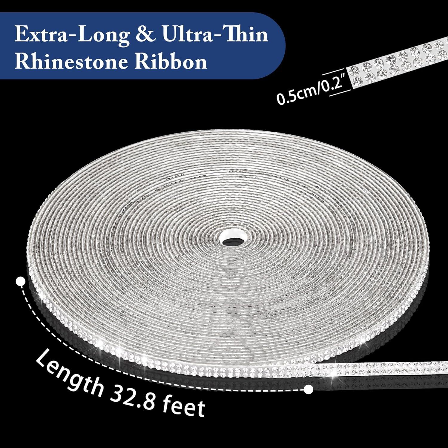 Cinta de Rhinestone Autoadhesiva NiArt 10m Cristal Blanco