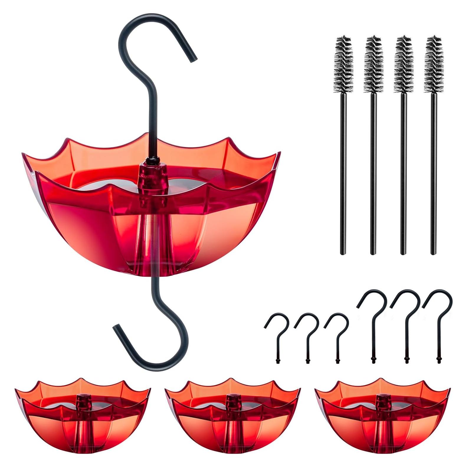 Moat para Hormigas TERULF con Ganchos y Paraguas Rojo 4 Pack