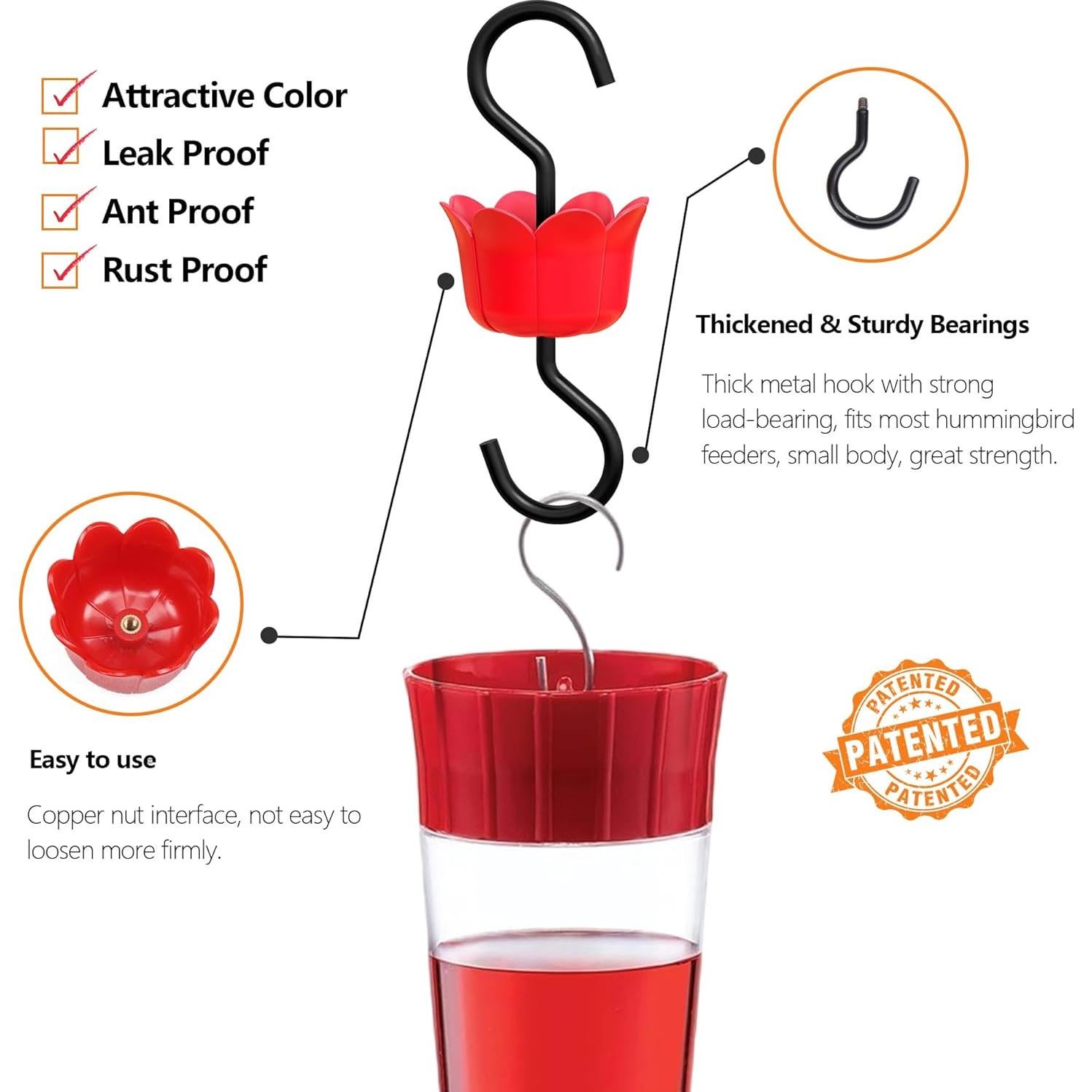 Alimentador de Colibríes con Guardia de Hormigas RM FOLD ART - 4 Piezas